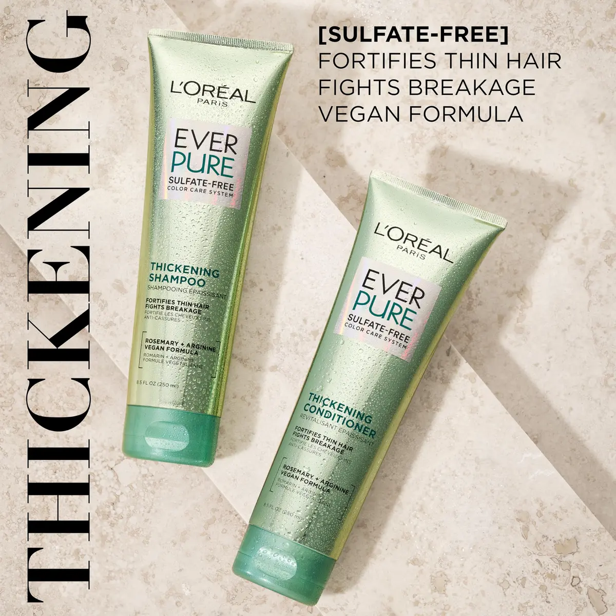 L'Oreal Paris EverPure Thickening Sulfate Free Conditioner 250ml (8.5 Fl Oz) | Strengthens Thin, Fragile Hair - view 2
