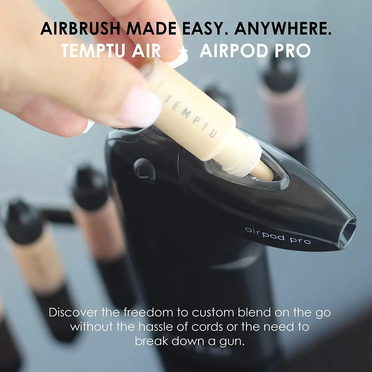 TEMPTU Airpod Pro Reusable Makeup Cartridge 1 Count | Custom Blending & Mixing Colors - view 2