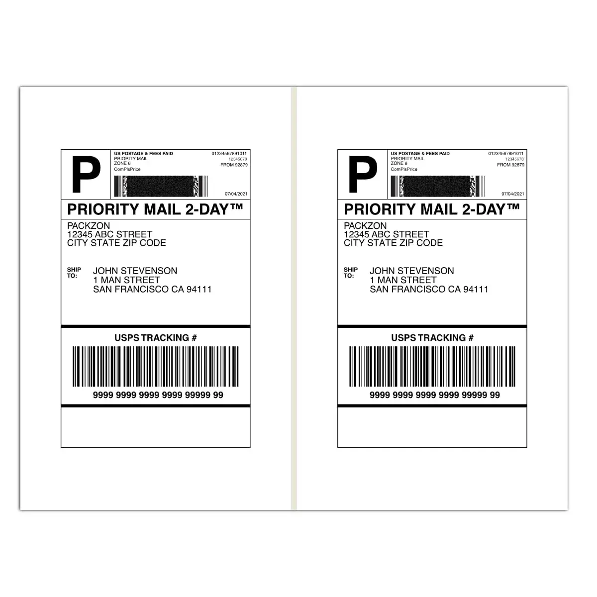 PACKZON Shipping Labels 8.5 x 5.5 Inches White 1000 Labels | Professional Grade for Laser & Inkjet Printers - main product image