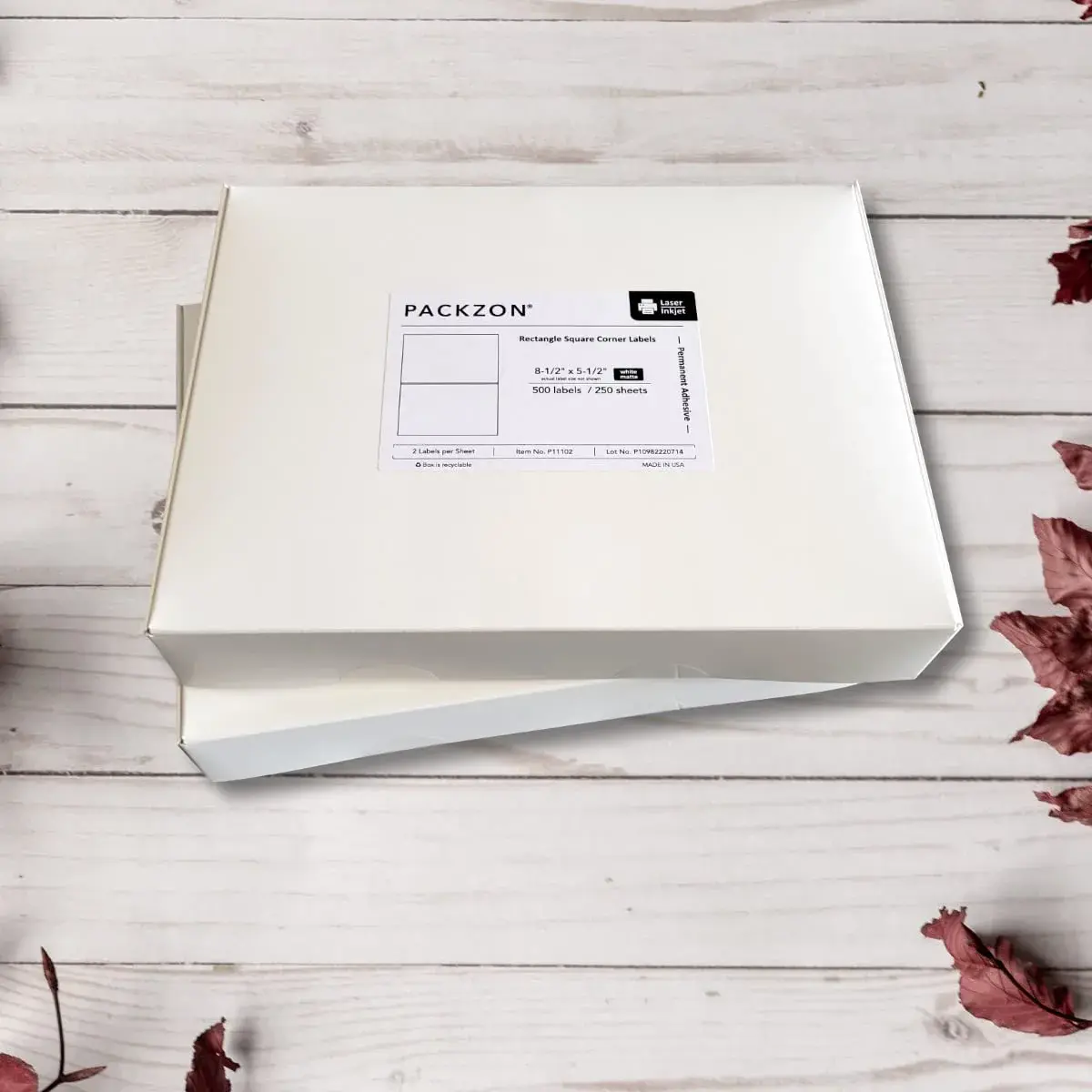 PACKZON Shipping Labels 8.5 x 5.5 Inches White 1000 Labels | Professional Grade for Laser & Inkjet Printers - view 6