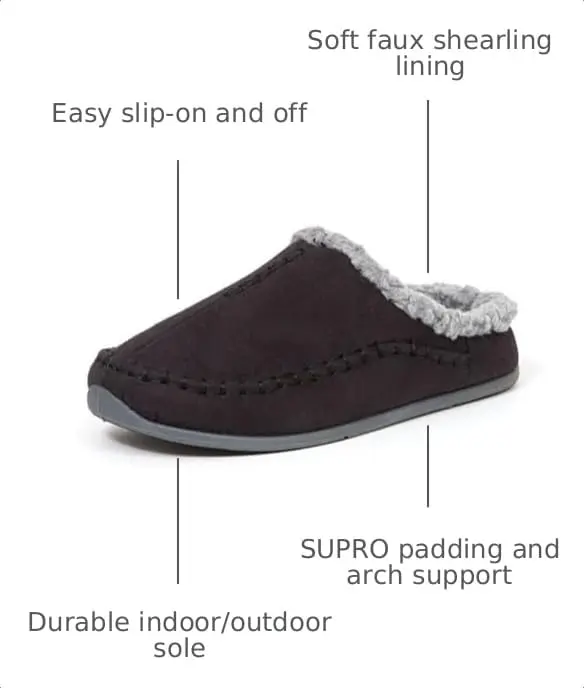 Deer Stags Unisex Nordic Tweed Slipper / Black / Men's 11 US | Cozy Indoor-Outdoor Comfort - view 3