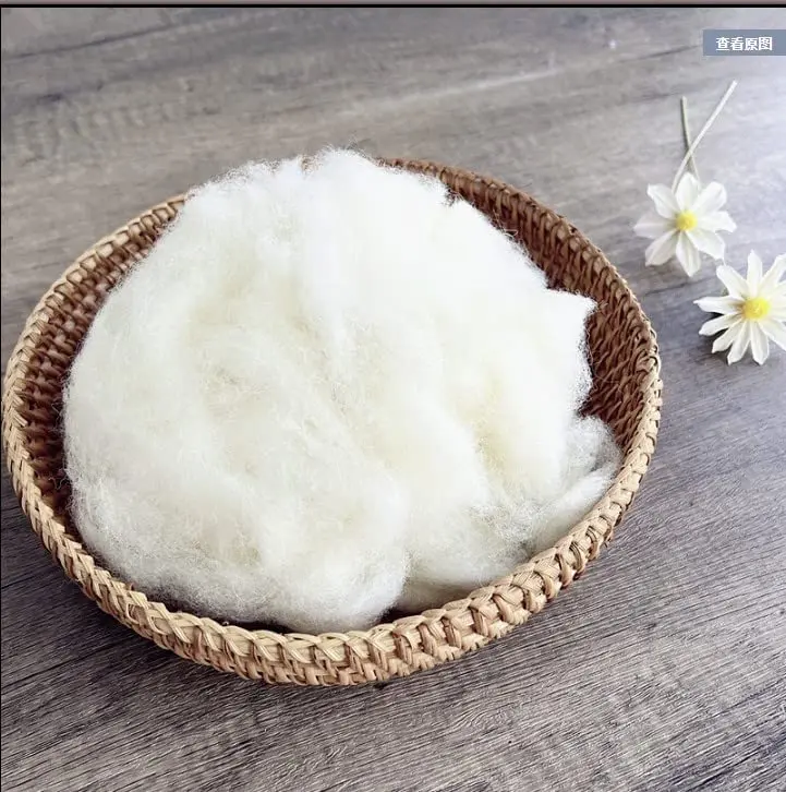 iMongol Carded Lambs Wool Stuffing Batting for Needle Felting, Knitted Crafts, Bright Creations, Pillow Filler, Stuffed Animals, Cushions, Super Clean Fine, Natural White (2oz) | Organic, Fine Wool for Art & Craft - view 2