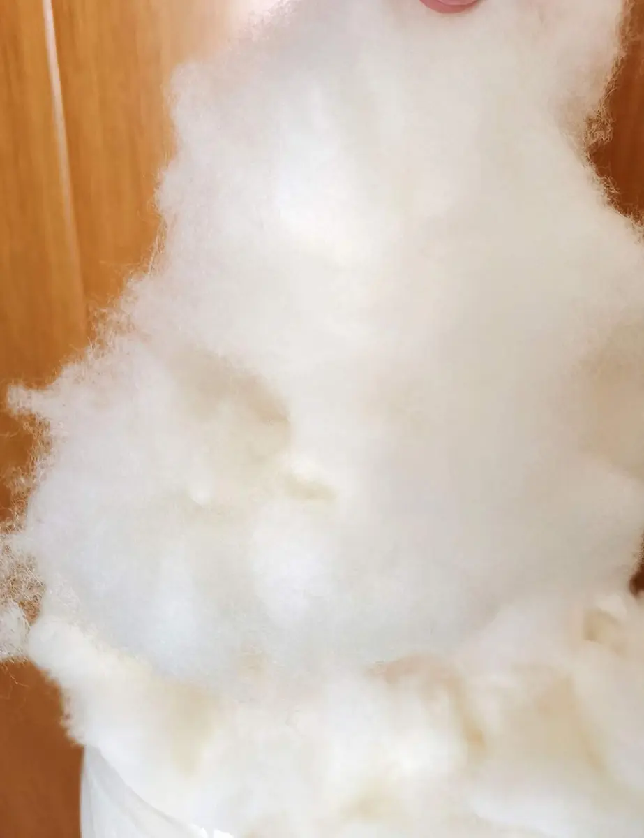 iMongol Carded Lambs Wool Stuffing Batting for Needle Felting, Knitted Crafts, Bright Creations, Pillow Filler, Stuffed Animals, Cushions, Super Clean Fine, Natural White (2oz) | Organic, Fine Wool for Art & Craft - view 5