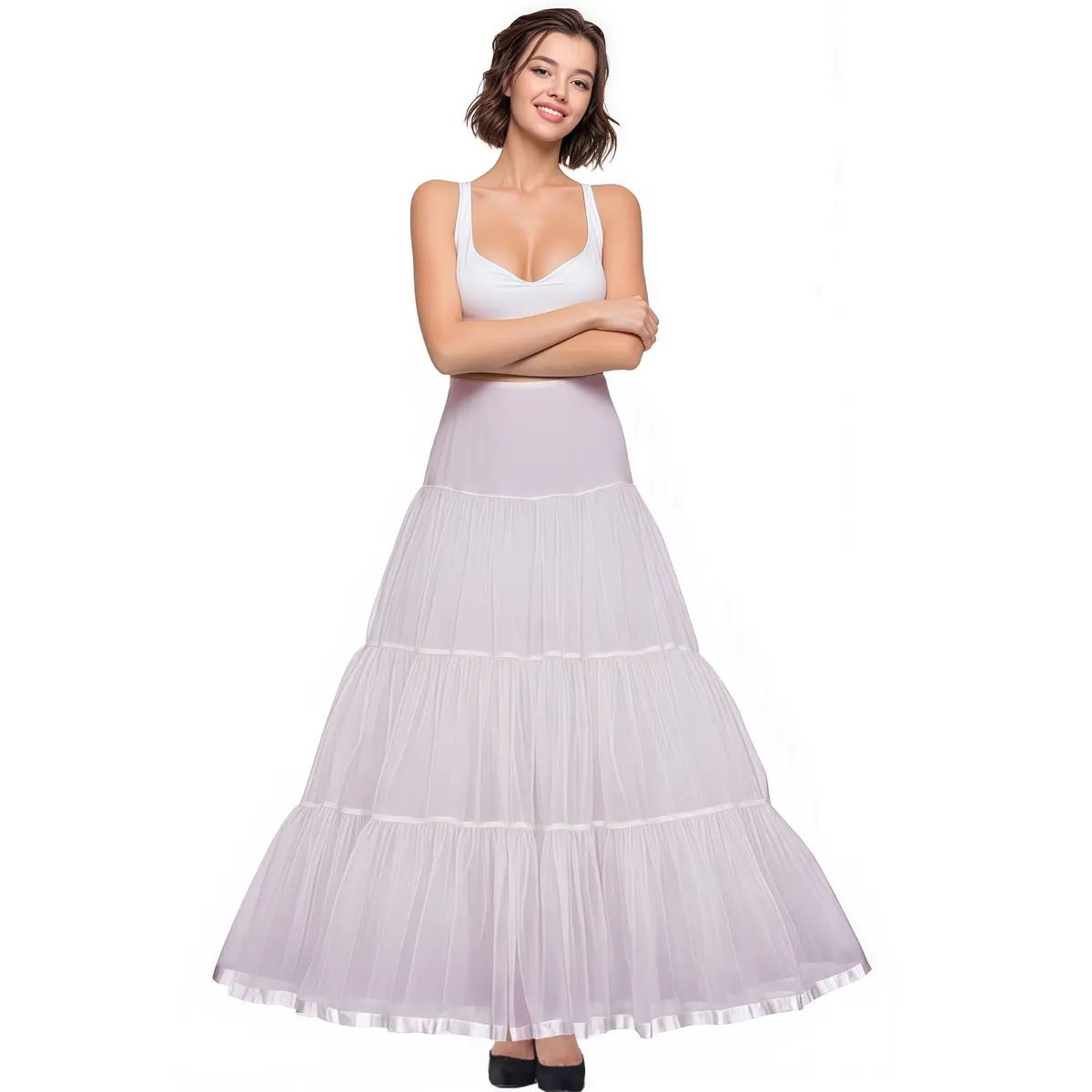 Shimaly Women's Floor Length Wedding Petticoat Long Underskirt Ivory | Unmatched Comfort & Style - main product image