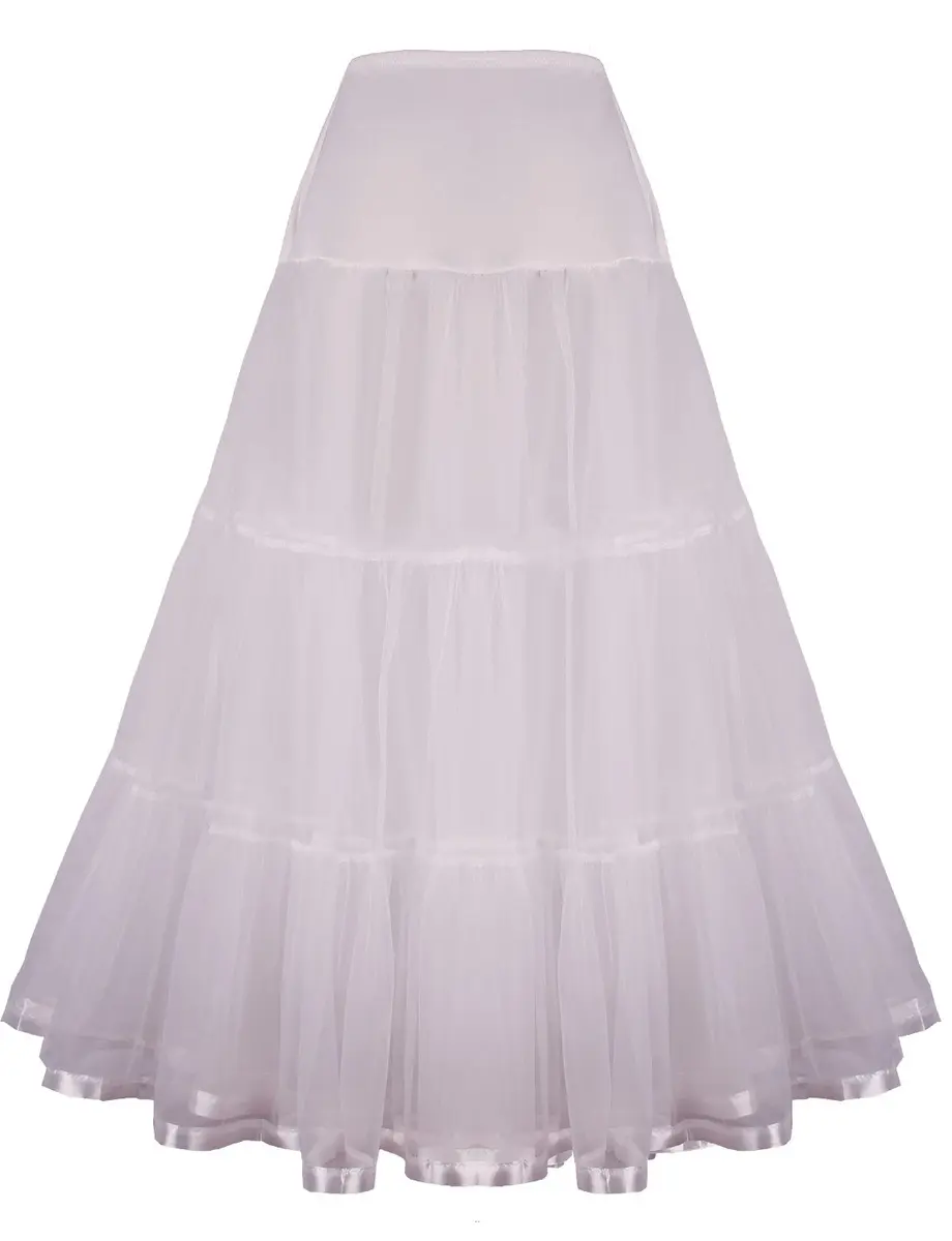 Shimaly Women's Floor Length Wedding Petticoat Long Underskirt Ivory | Unmatched Comfort & Style - view 2
