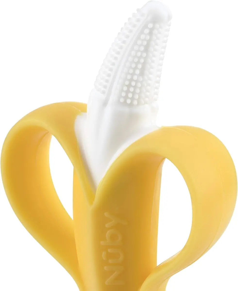 Nuby NanaNubs Banana Massaging Teether 3+ Months | Soft Silicone Gum Massager - view 6