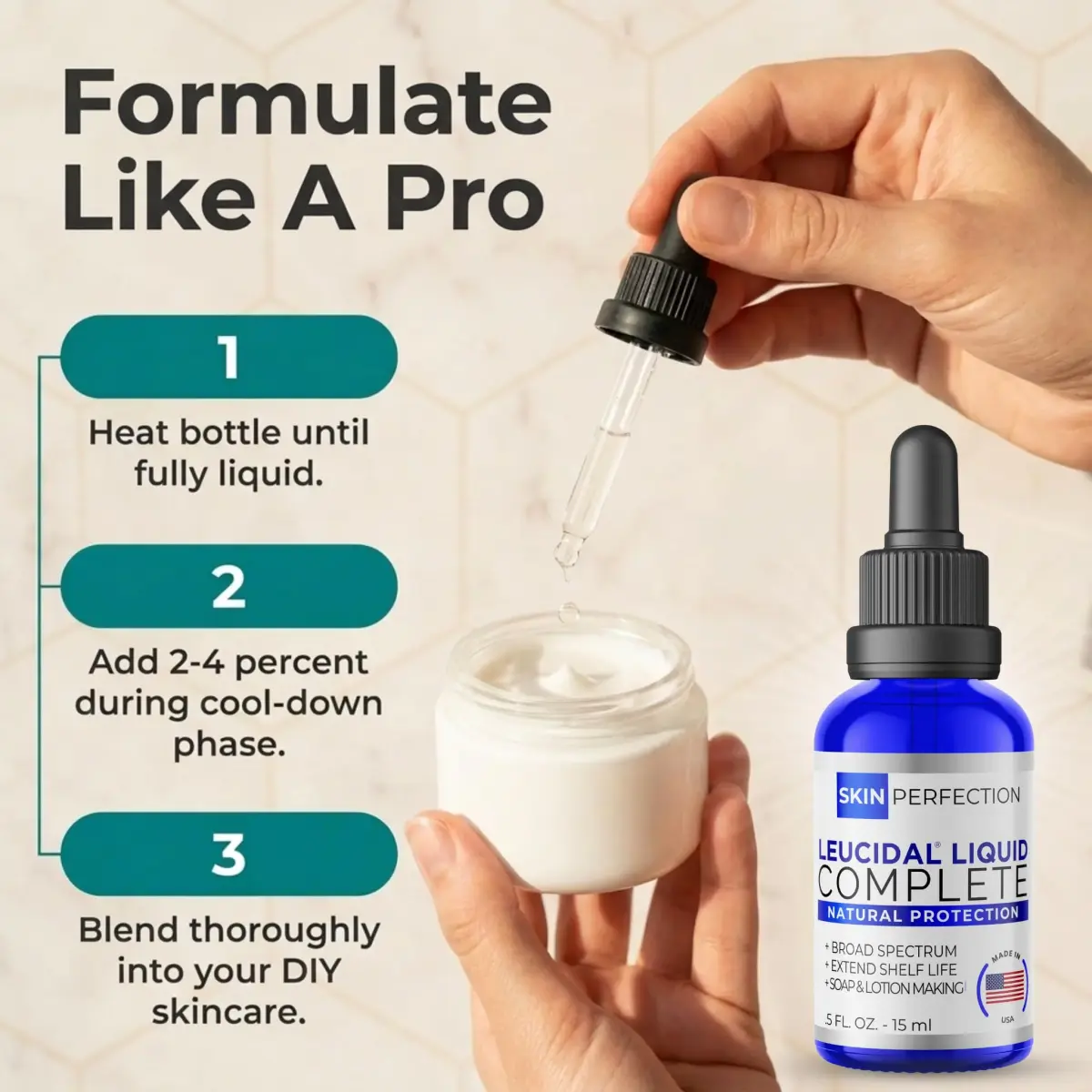 Skin Perfection Leucidal Liquid Complete Natural Preservative 15ml (0.5 Fl Oz) | DIY Skincare Protection - view 7