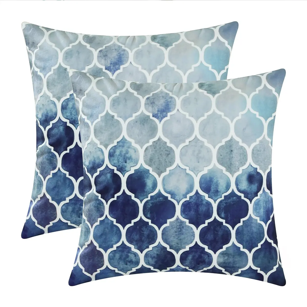 CaliTime Decorative Couch Accents Throw Pillow Covers 18 x 18 Inches | Modern Trellis Design, Soft Fleece, Pack of 2 - main product image