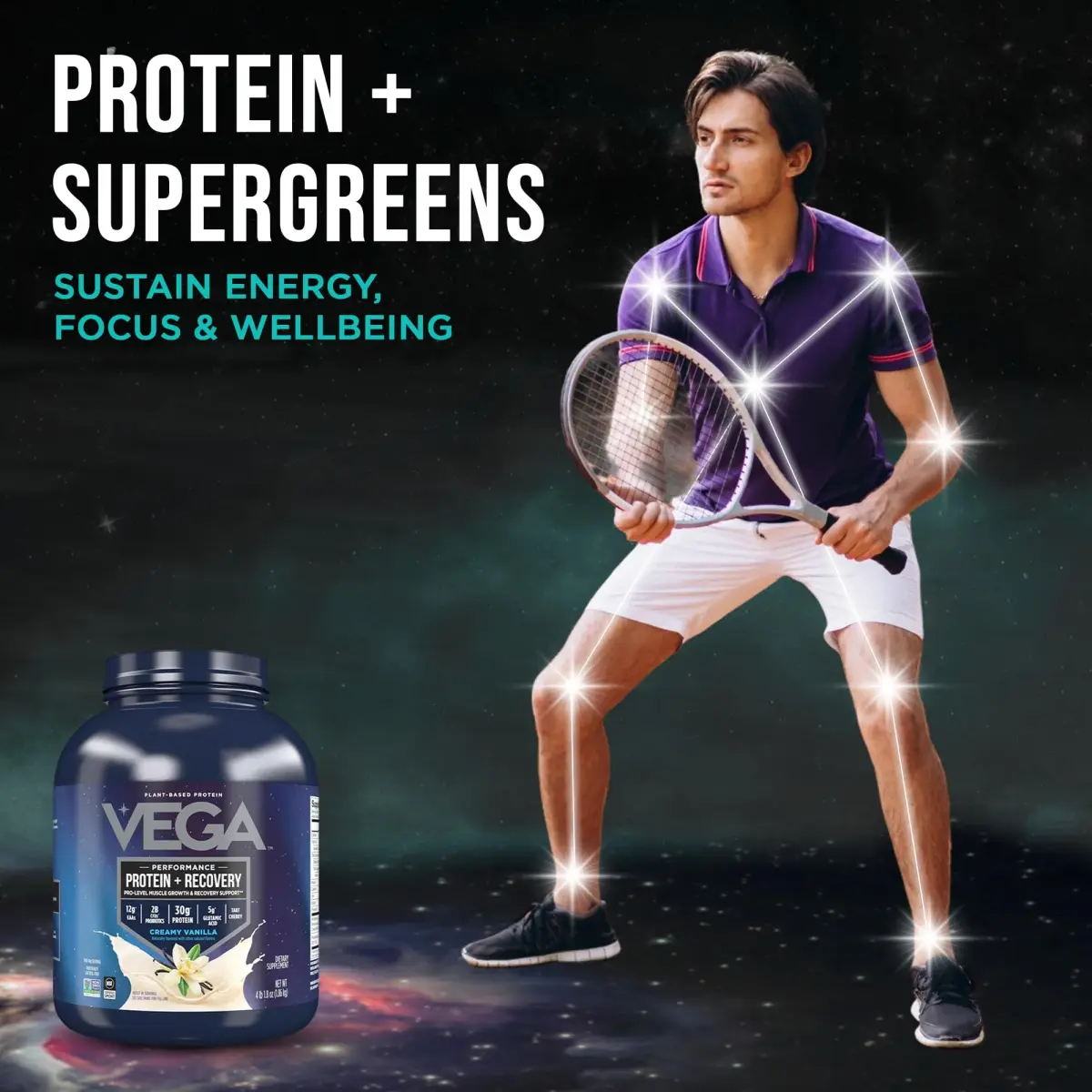 Vega Protein + Recovery Vanilla 4 Pound | NSF Certified Plant-Based Protein for Muscle Recovery - view 2
