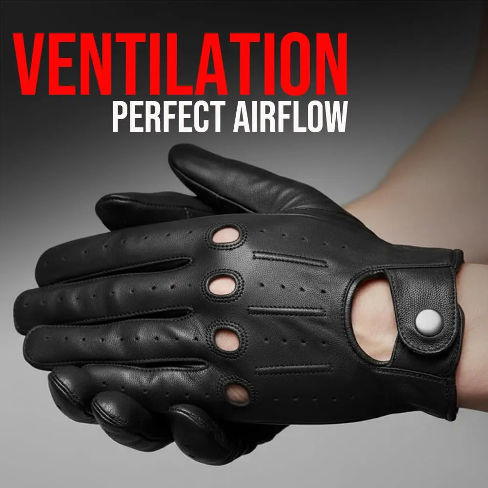 Jackets 4 Bikes Mens Transporter Genuine Lambskin Leather Driving Gloves, Riding Black XXL | Unlined Ventilated Touchscreen Gloves - view 5