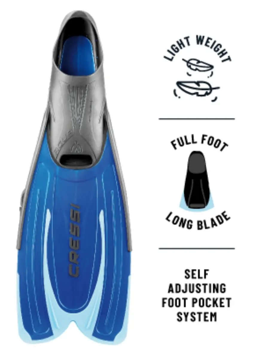 Cressi Agua Full Foot Pocket Fins, Yellow, EU 35/36 | Lightweight Snorkeling Fins with Self-Adjusting Fit - view 3