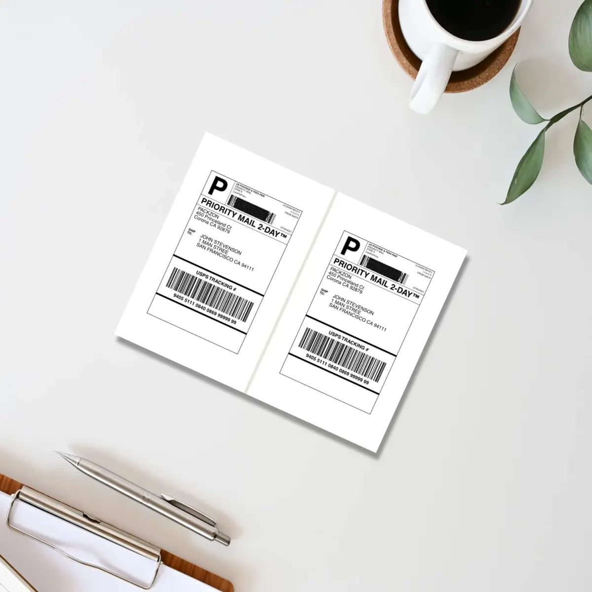 PACKZON Shipping Labels 8.5 x 5.5 Inches White Matte 200 Labels | Professional Grade Adhesive for Laser & Inkjet Printers - view 5