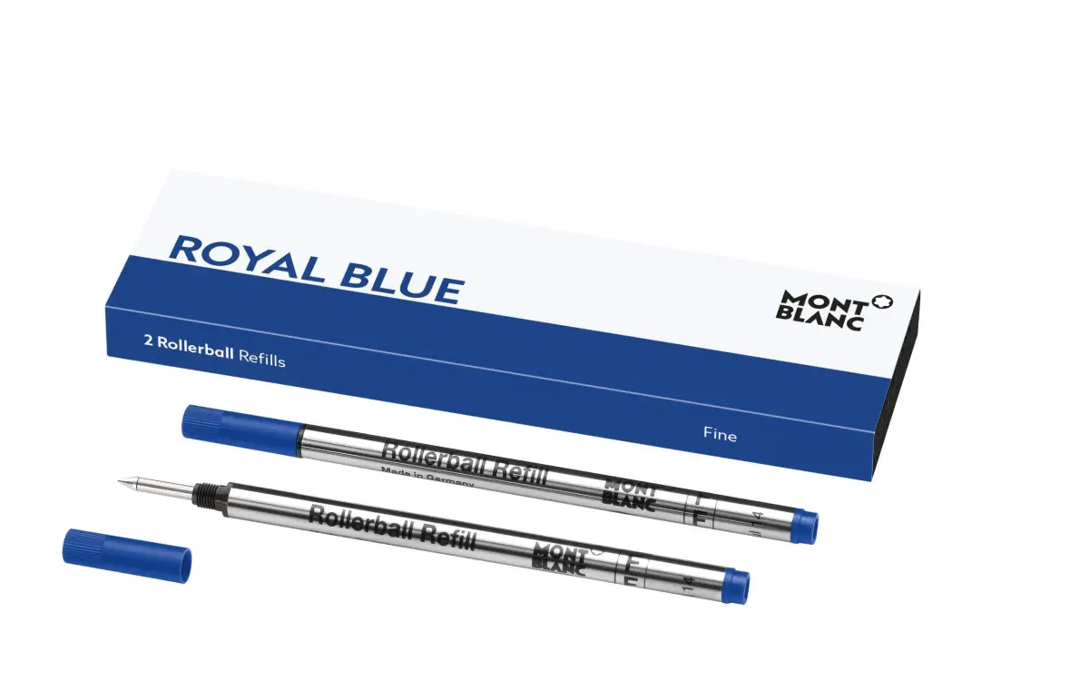 MONTBLANC Rollerball Refills (F) Royal Blue 2 Count (Pack of 1) | Smooth Ink Flow for Executive Business - main product image