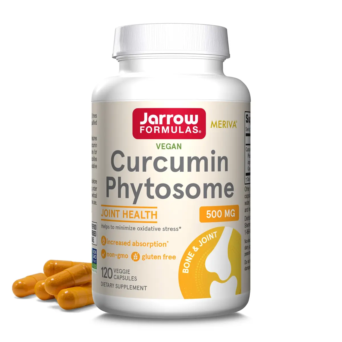 Jarrow Formulas Curcumin Phytosome 500 mg Veggie Capsules | Joint Health & Antioxidant Support - main product image