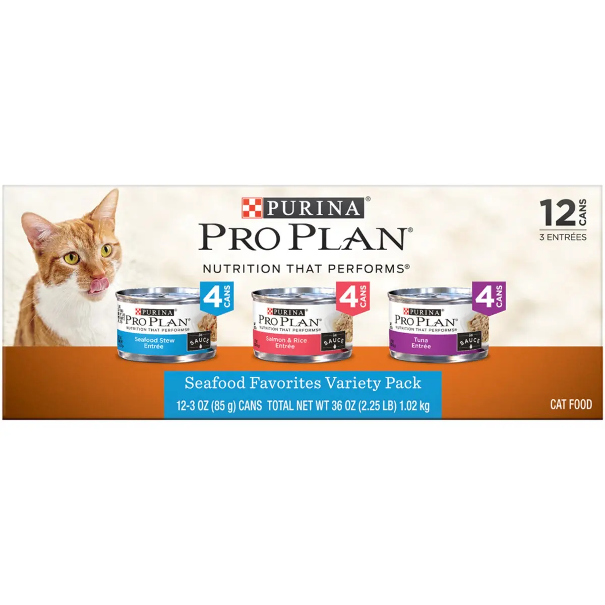 Waggin' Train Pro Plan Seafood Entrees Variety Pack 2.25 lb | Supports Cat Skin & Immunity - main product image