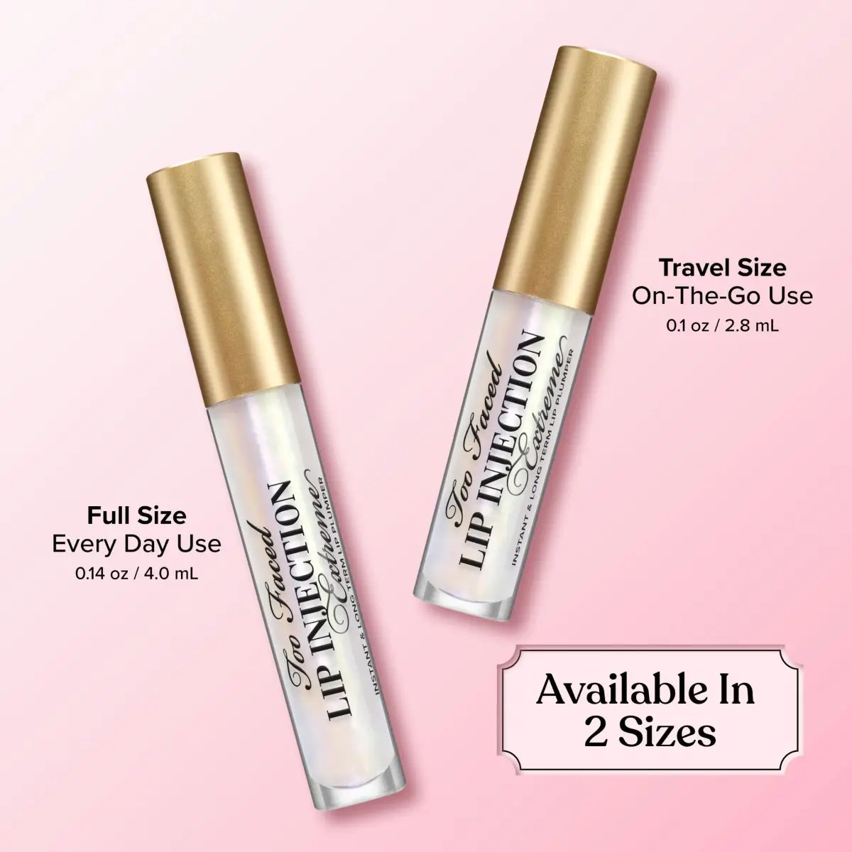 Too Faced Lip Injection Extreme Lip Plumper Gloss | Hydrating, Glossy, & Helps Volume Appear Fuller Over Time, Travel Size, 0.10 Fl Oz (3 ml) - view 5