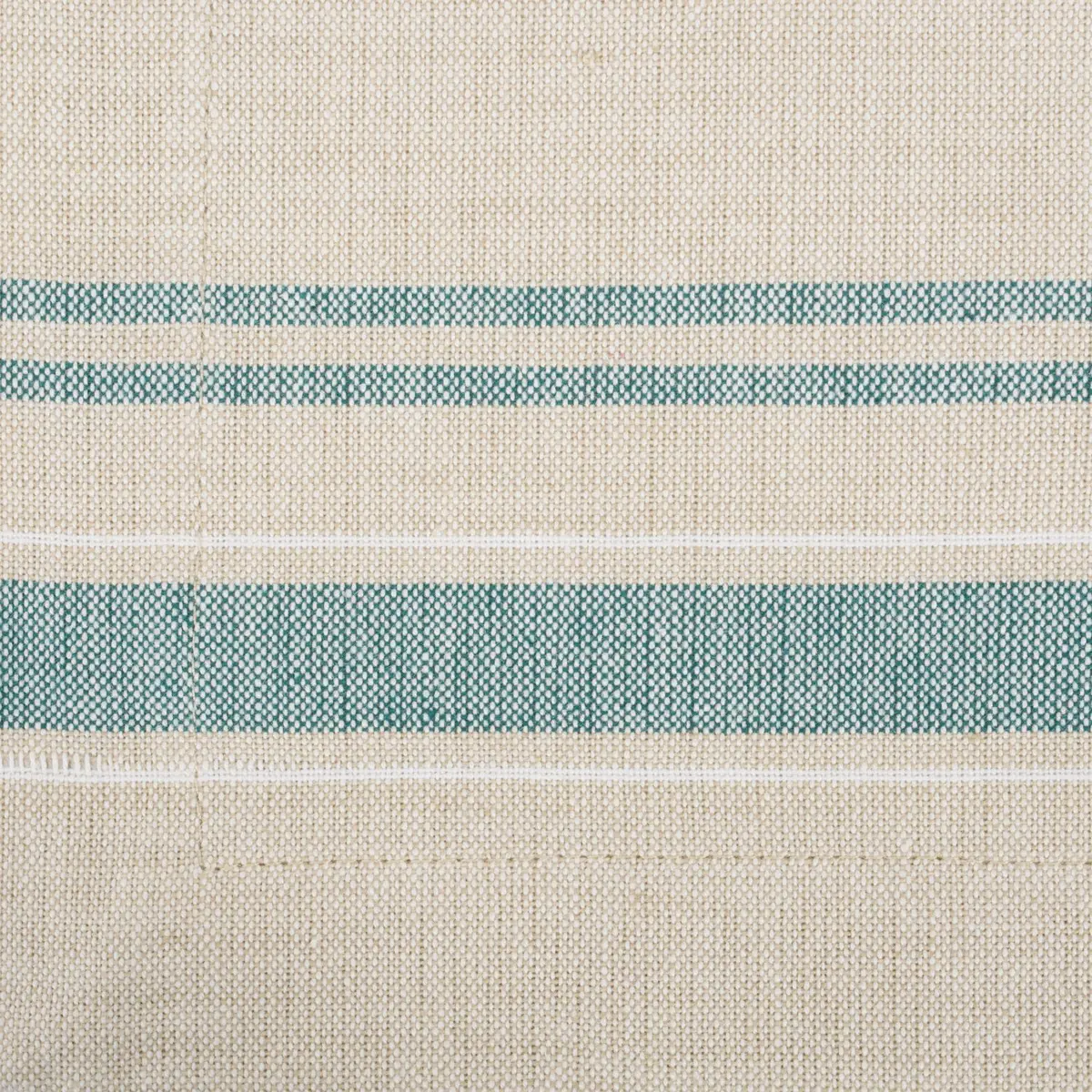 DII French Stripe Farmhouse Style Placemat Set 13x19 Inches Taupe/Teal | Set of 6 Cotton Placemats - view 2
