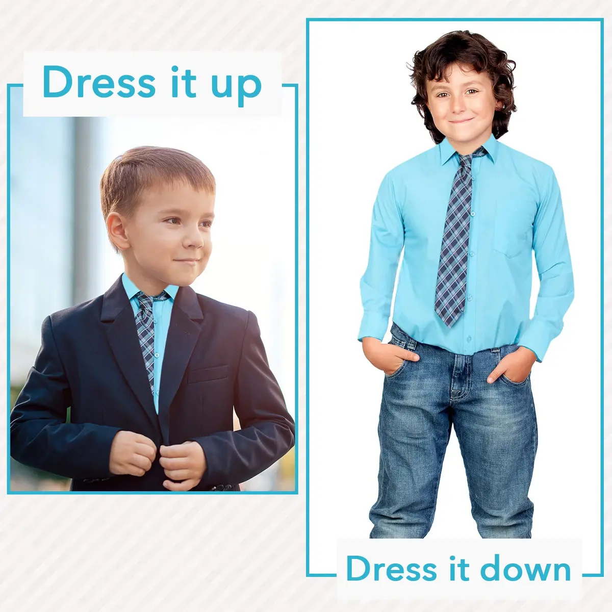Alberto Danelli Boys Long Sleeve Dress Shirt with Matching Tie and Handkerchief, 5, Tropicana | Classic Style & Comfort - view 5
