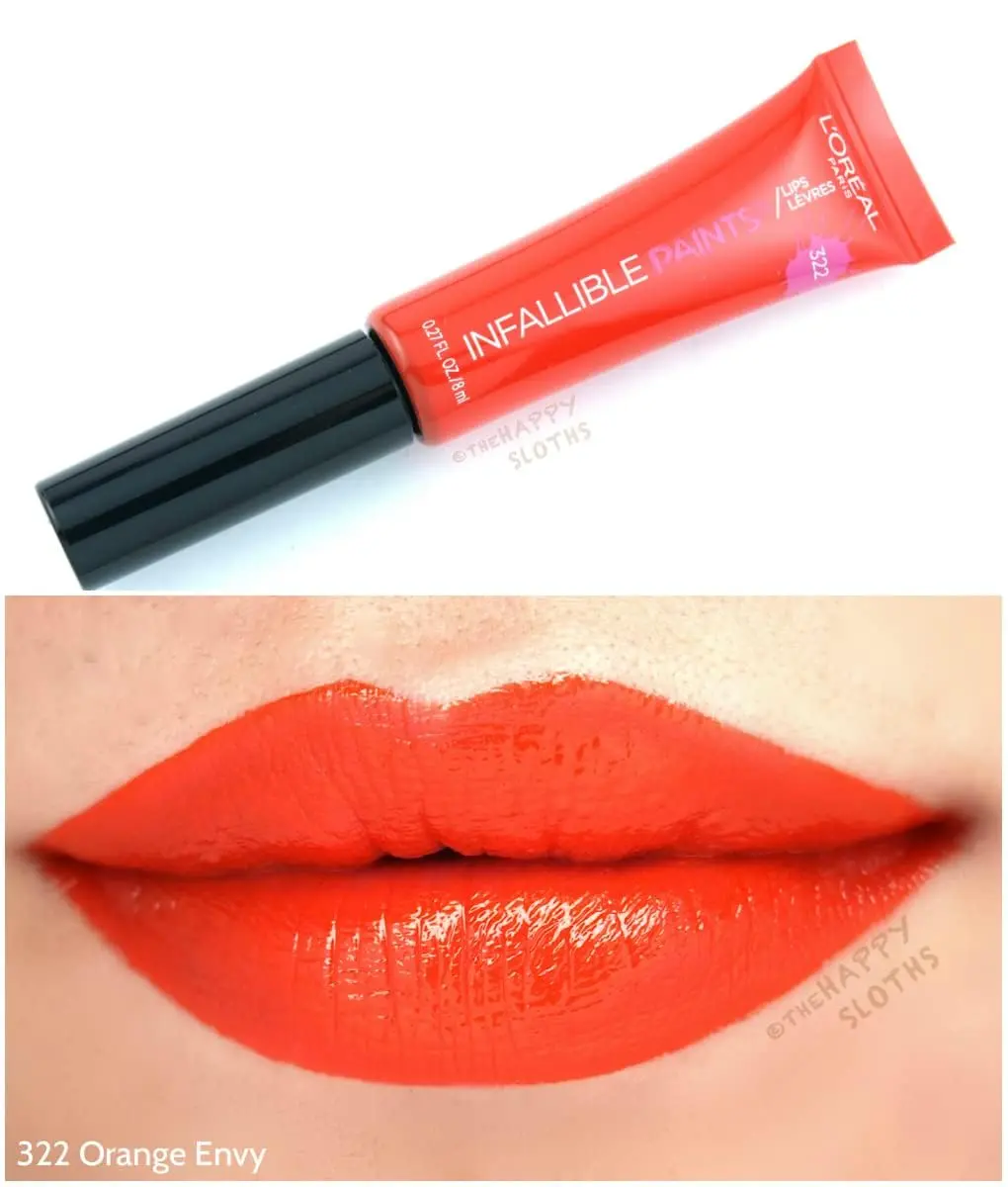 L'Oreal Paris Infallible PAINTS/LIPS, Orange Envy | Vibrant Liquid Lipstick, Full Coverage (70-120 chars) - view 4