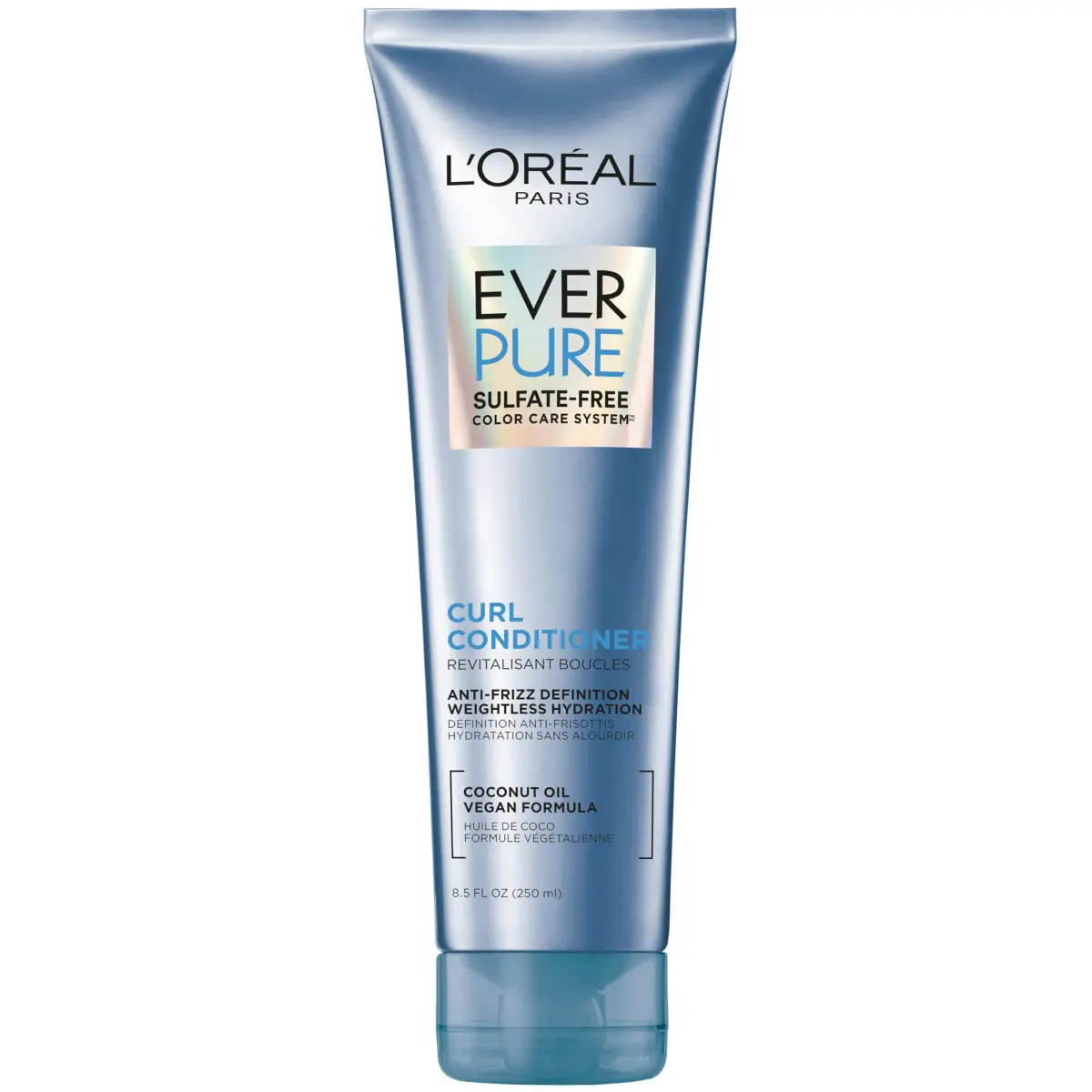 L'Oreal Paris EverPure Sulfate Free Conditioner for Curly Hair 250ml (8.5 Fl Oz) | Anti-Frizz Hydration with Coconut Oil - main product image