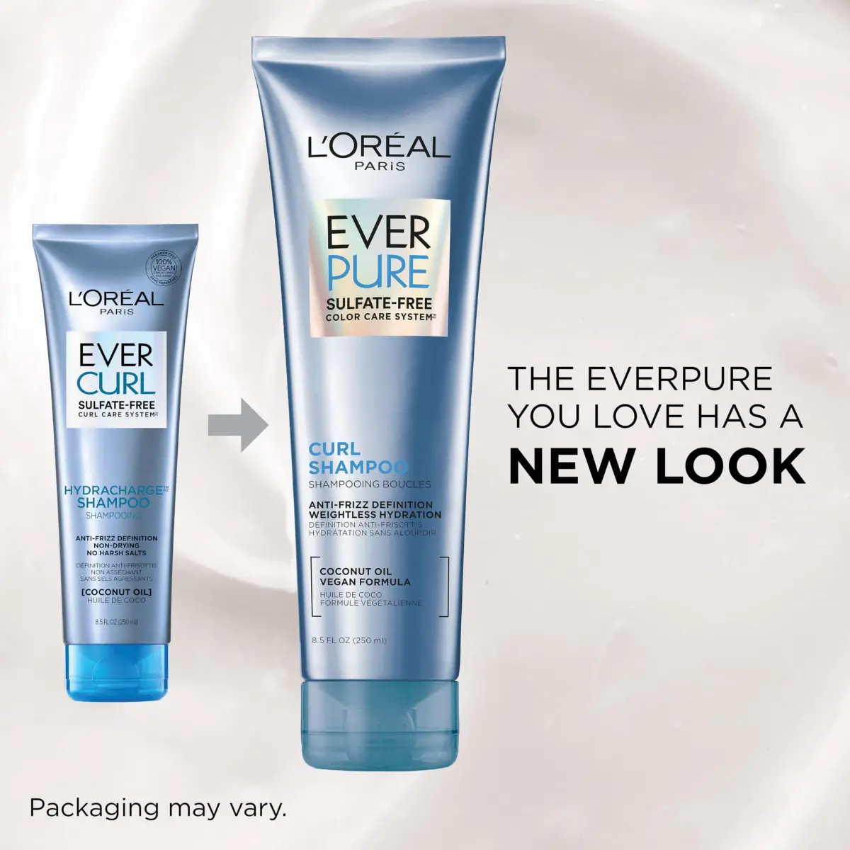 L'Oreal Paris EverPure Sulfate Free Conditioner for Curly Hair 250ml (8.5 Fl Oz) | Anti-Frizz Hydration with Coconut Oil - view 3