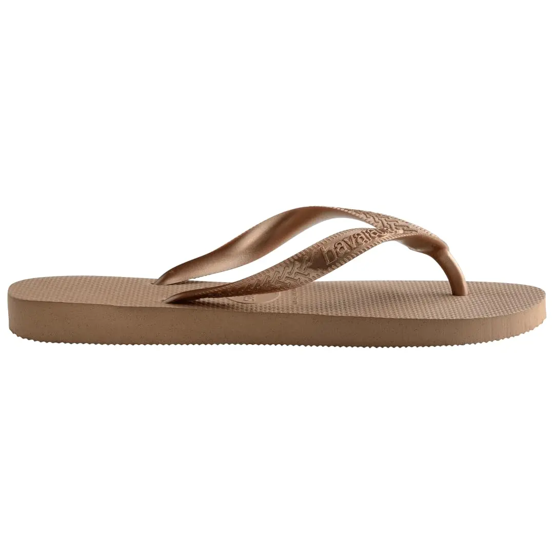 Havaianas Women's Top Tiras Flip Flop Sandal, Rose Gold, 11-12 US | Classic Summer Style with Metallic Straps - view 4