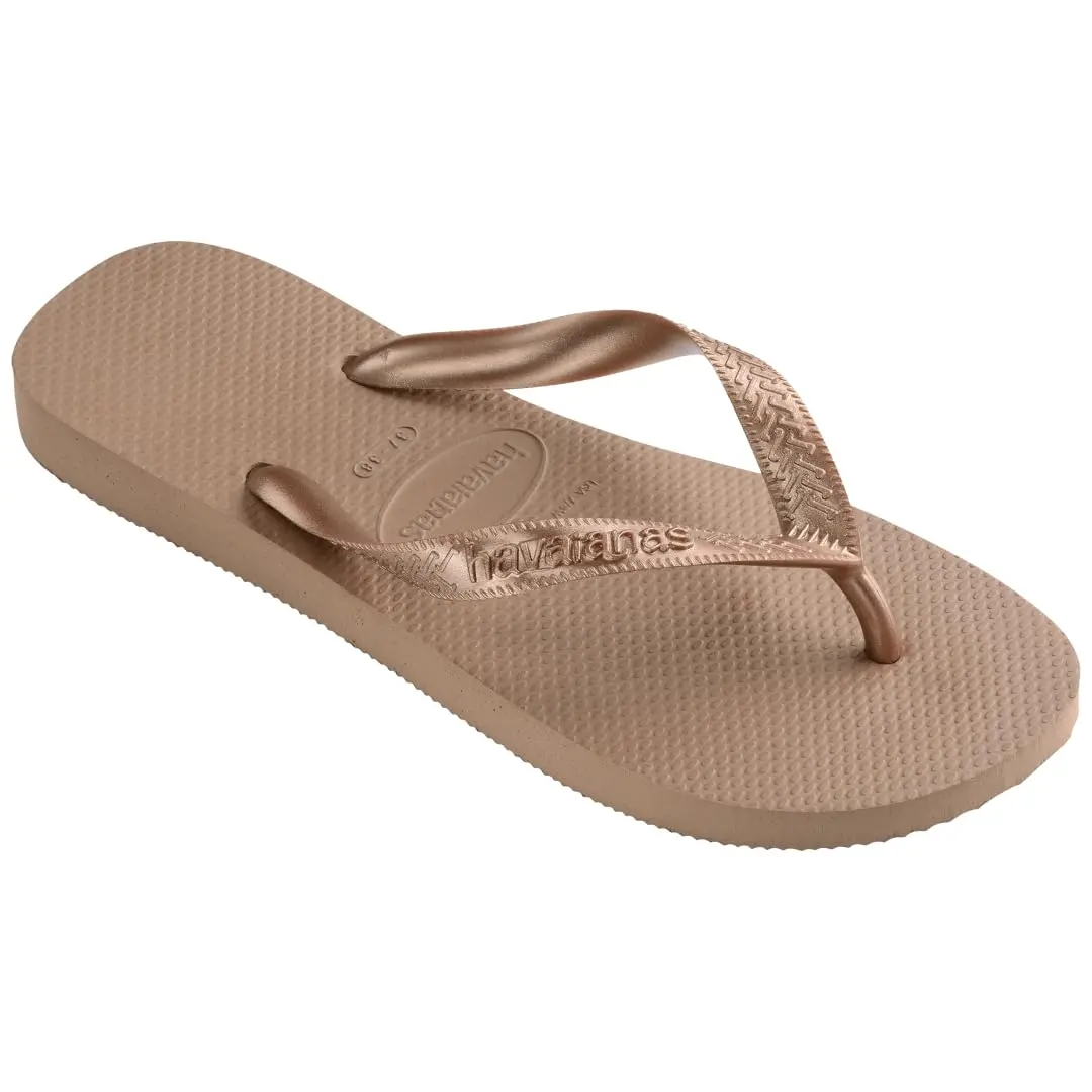 Havaianas Women's Top Tiras Flip Flop Sandal, Rose Gold, 11-12 US | Classic Summer Style with Metallic Straps - view 2