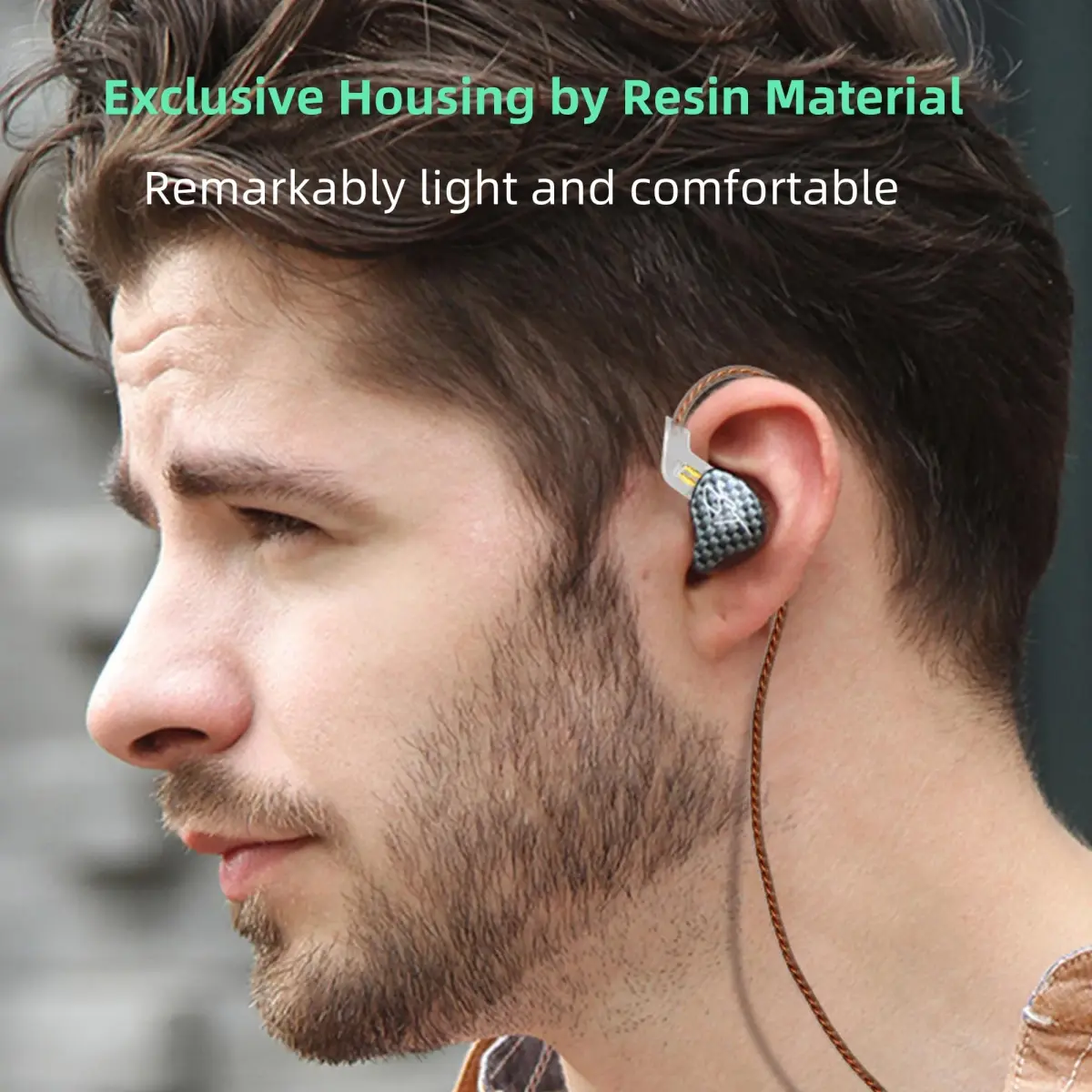 YINYOO KZ-ZST Hybrid In-Ear Earphones 1BA+1DD 10mm (0.39in) with Microphone | HiFi Sound Isolation - view 5