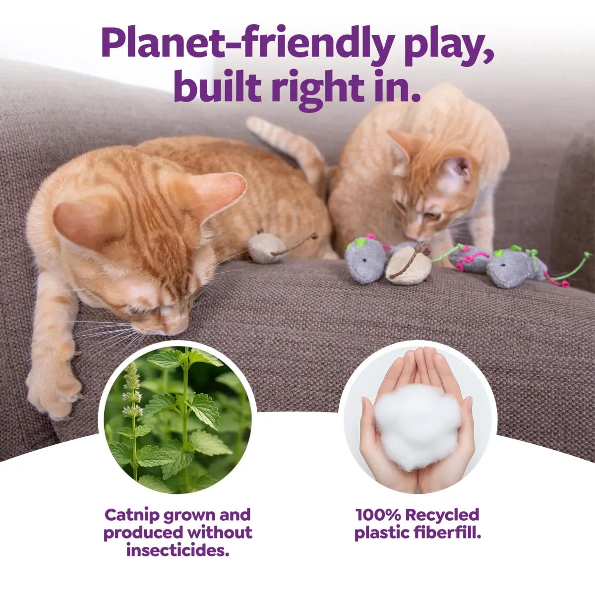 SmartyKat Skitter Critters Catnip Cat Toys Value Pack 10 Mice | Lightweight & Recycled Fill - view 5