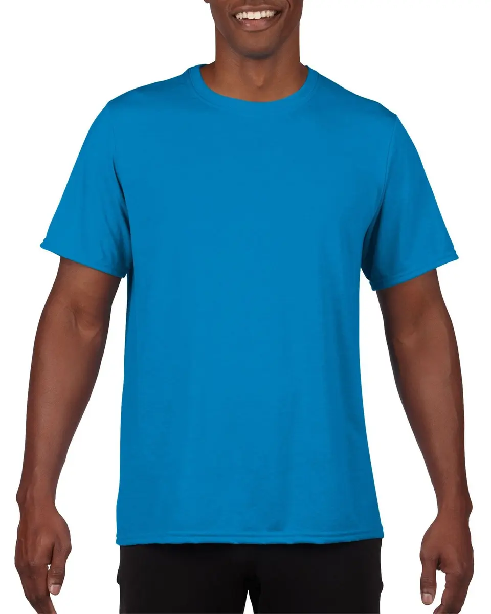 Gildan Men's Polyester Moisture Wicking Performance T-Shirt Sapphire Large | Sweat-Wicking for Indian Climate - main product image