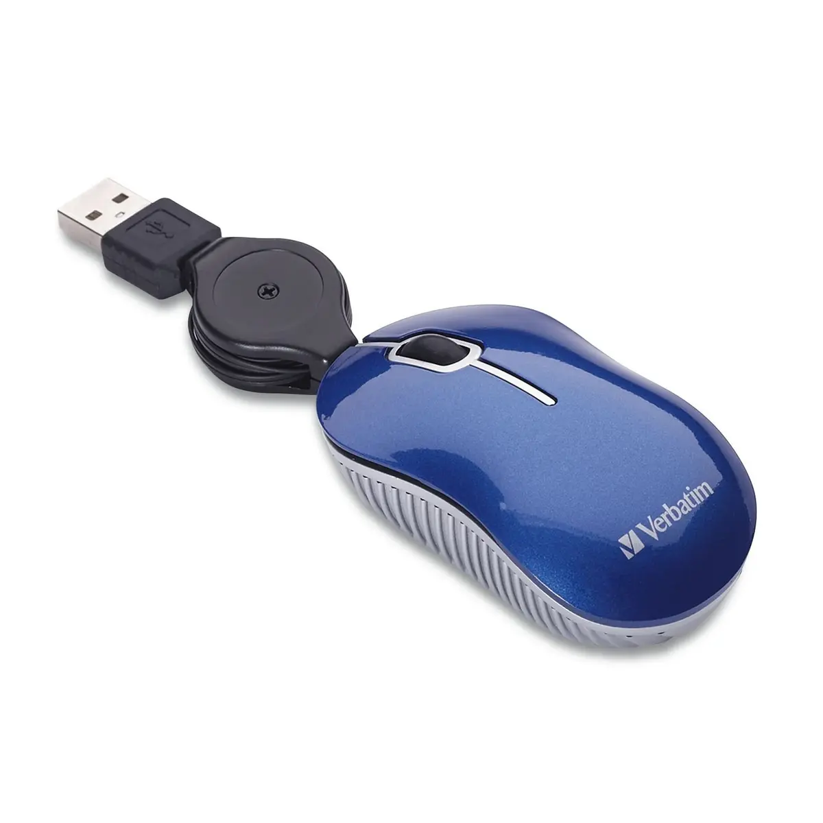 Verbatim Mini Travel Optical Mouse, USB 2.0, Retractable Cable, Blue | Compact, Precise & Portable - main product image