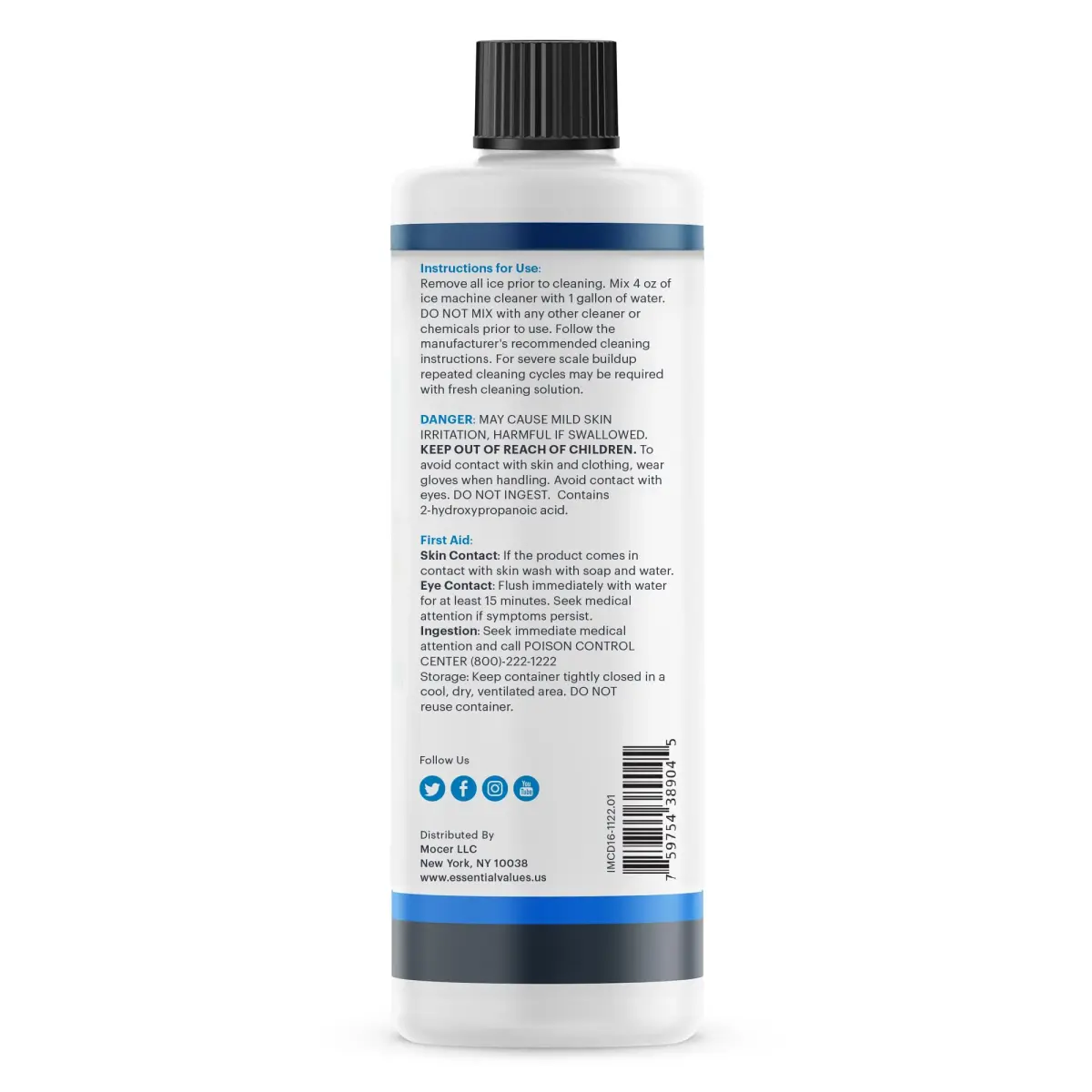 Essential Values Ice Machine Cleaner and Descaler 16 fl oz (473 ml) | Powerful Descaling for All Ice Makers - view 9