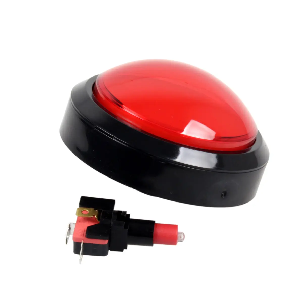 EG STARTS 100mm Big Dome LED Arcade Push Button Red | DC 12V for DIY Game Parts - view 3