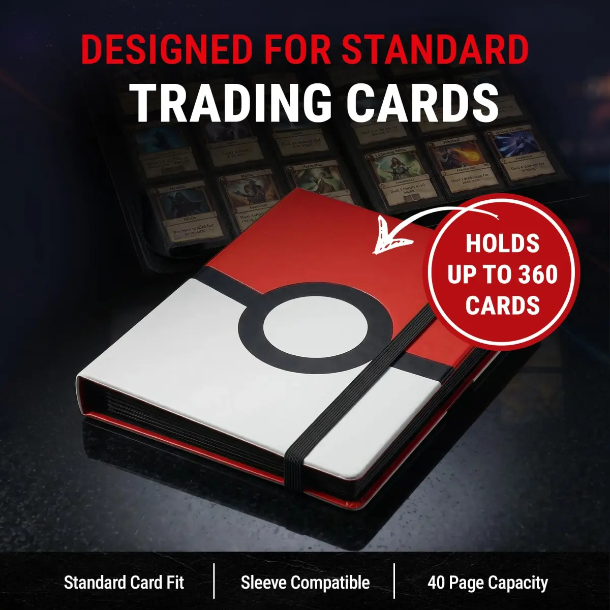 Ultra Pro Pokemon Card Binder 9 Pocket Full-View with Poke Ball Design | Holds 360 Cards - view 5