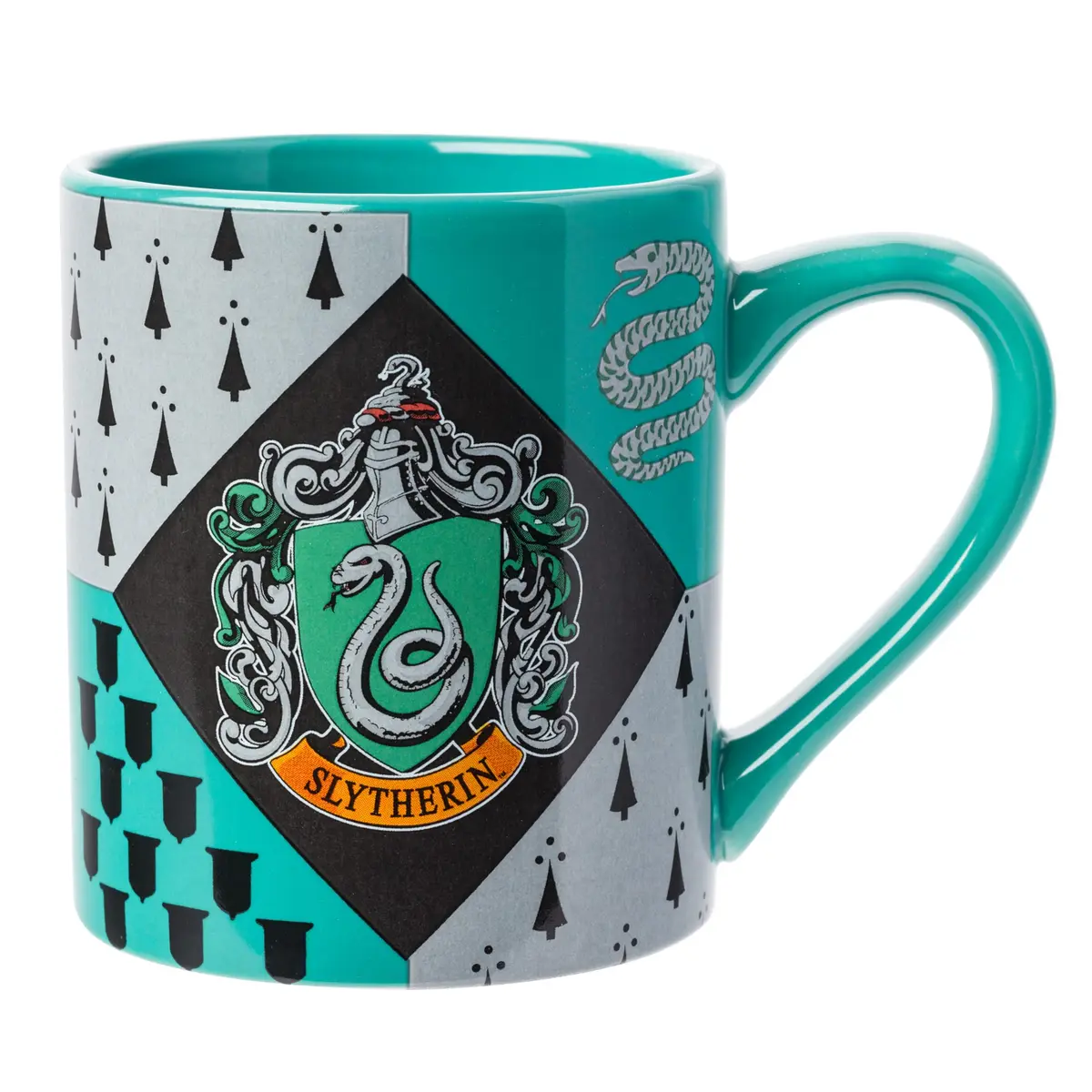 Silver Buffalo Harry Potter Slytherin House Crest Ceramic Mug 14oz | Officially Licensed Wizarding World Drinkware - main product image