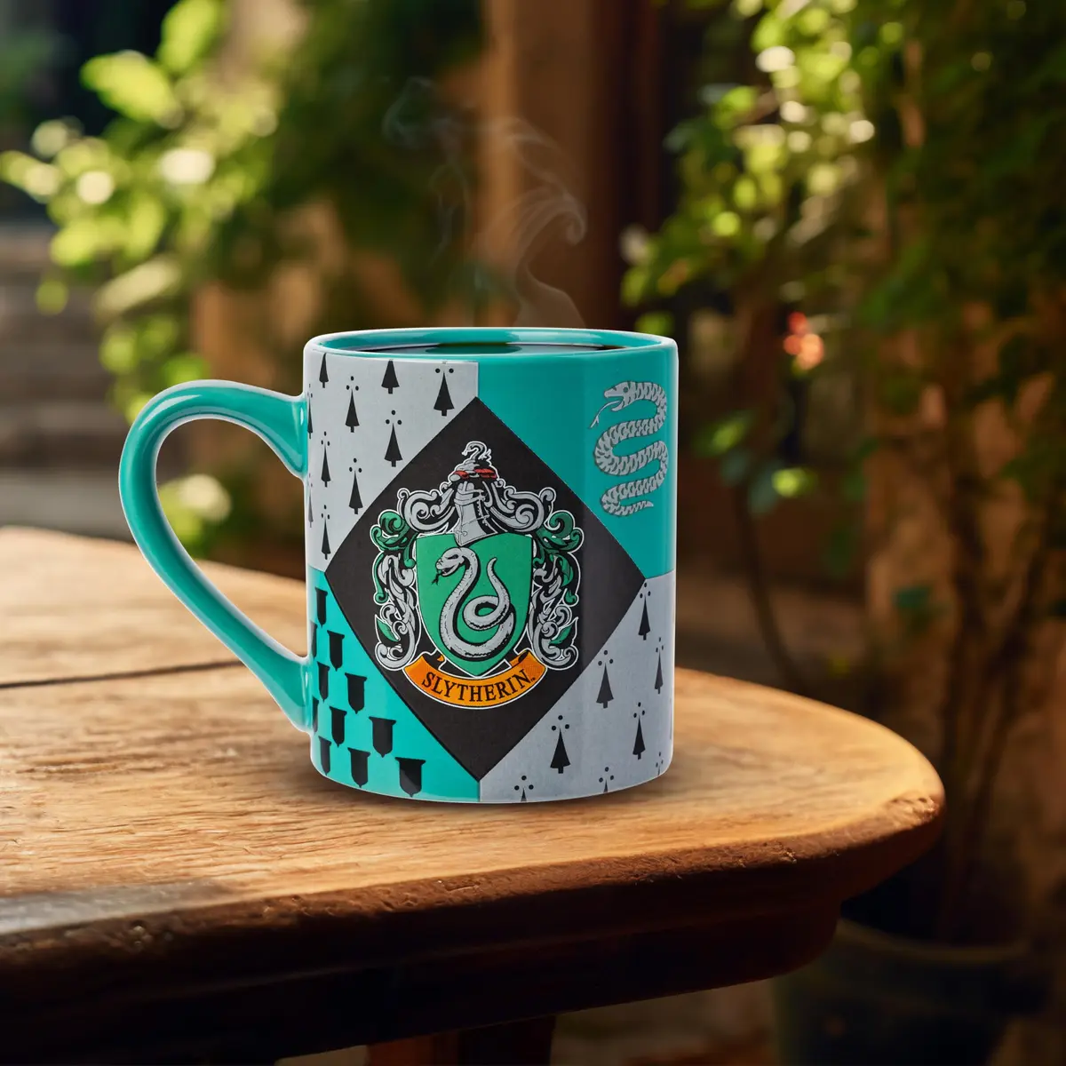 Silver Buffalo Harry Potter Slytherin House Crest Ceramic Mug 14oz | Officially Licensed Wizarding World Drinkware - view 2
