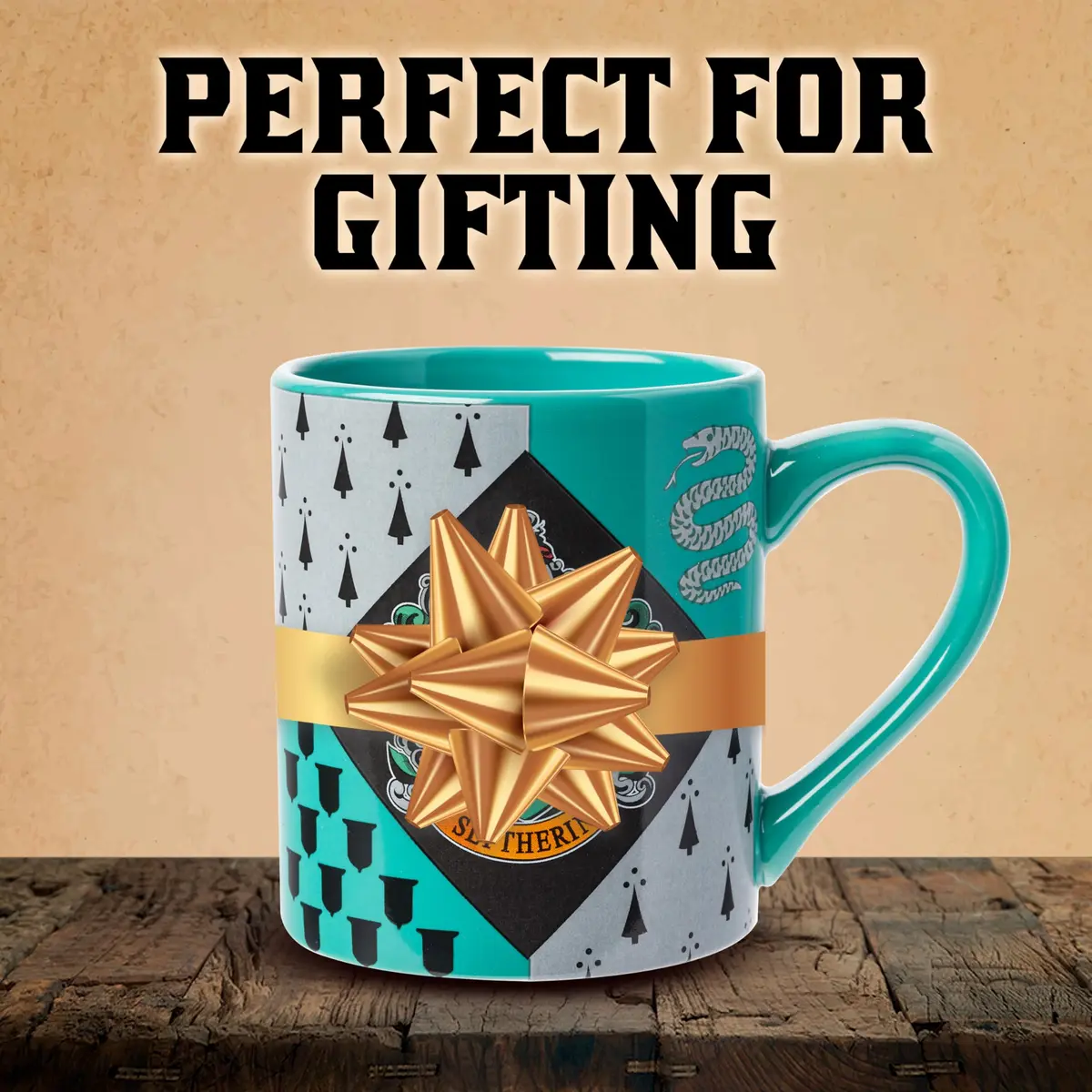 Silver Buffalo Harry Potter Slytherin House Crest Ceramic Mug 14oz | Officially Licensed Wizarding World Drinkware - view 3