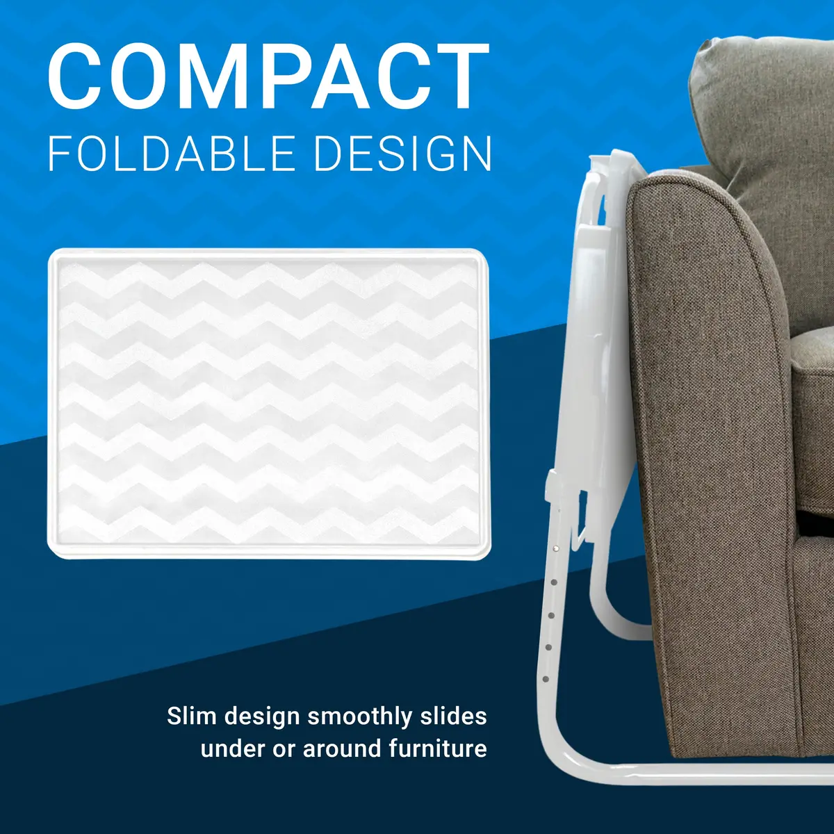 Table-Mate TV Tray Table | Portable Folding Dinner & Laptop Tray, Adjustable with Cup Holder - view 6