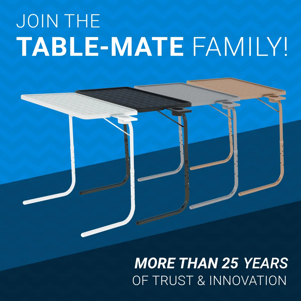 Table-Mate TV Tray Table | Portable Folding Dinner & Laptop Tray, Adjustable with Cup Holder - view 9