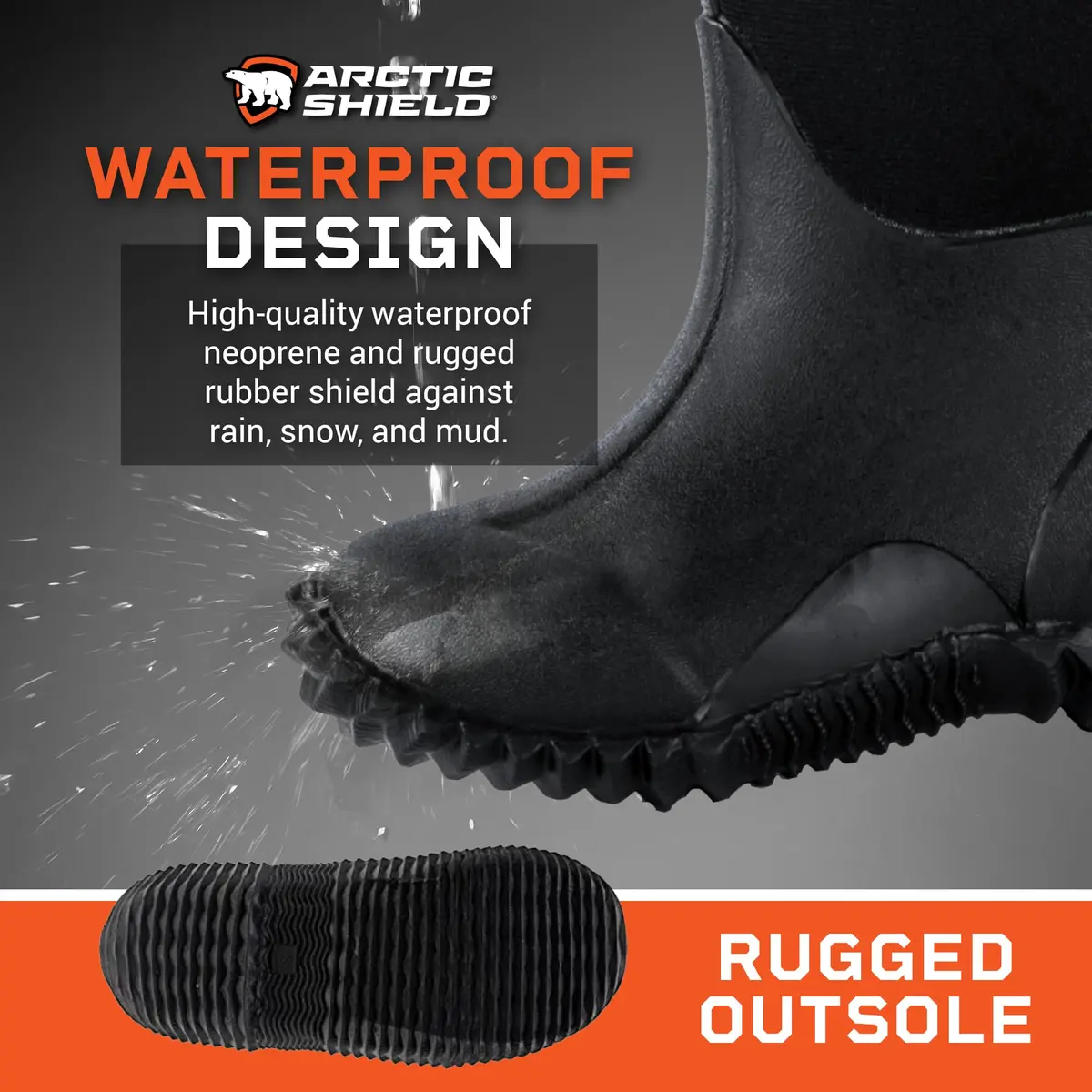 ArcticShield Kids Rain Boots Waterproof & Insulated | Unisex Rubber Boots for Puddles & Outdoors - view 4