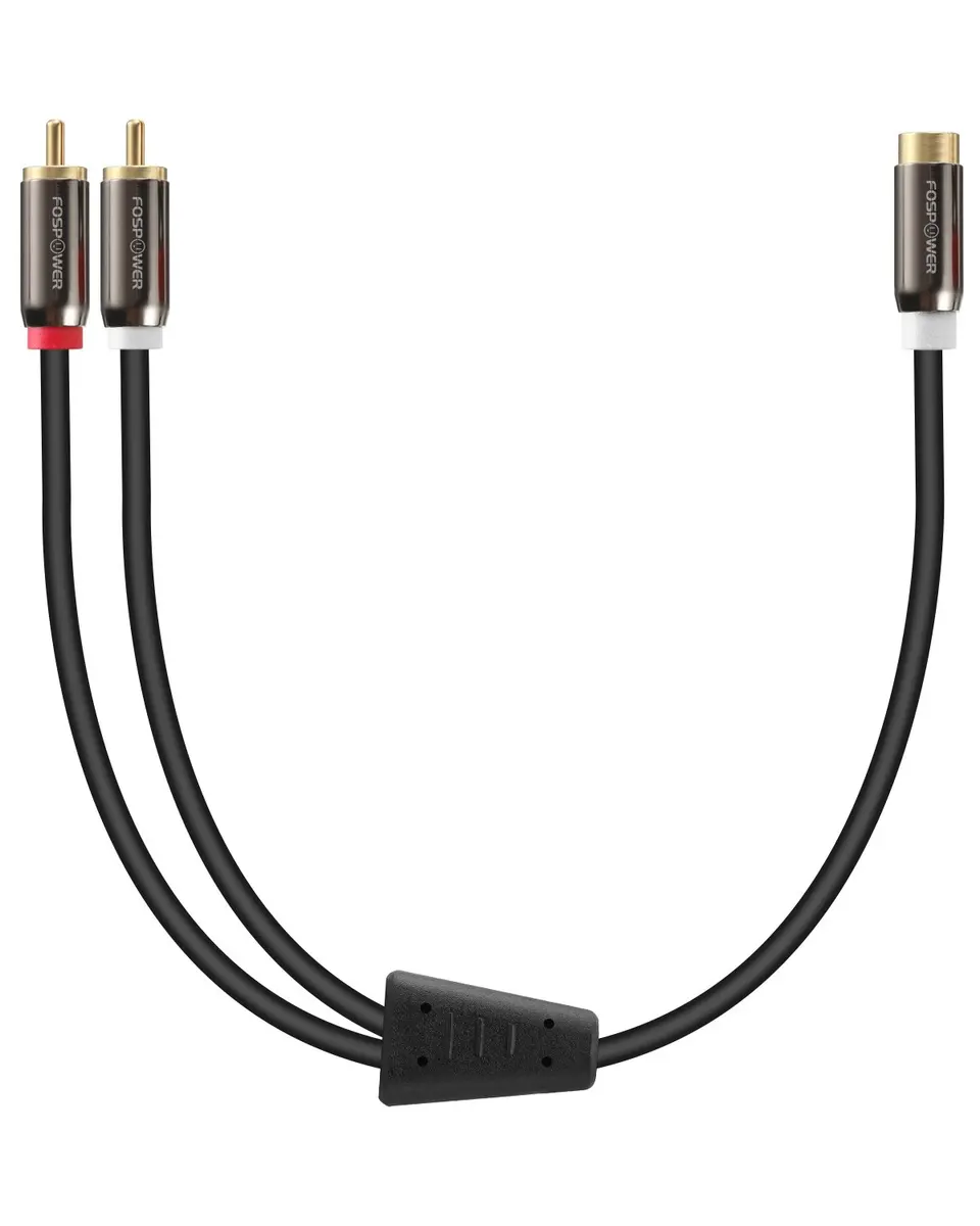 FosPower 8-inch RCA Y Adapter Cable 2 Male to 1 Female | 20.32 cm (8 inches) Gold-Plated Connectors - view 7