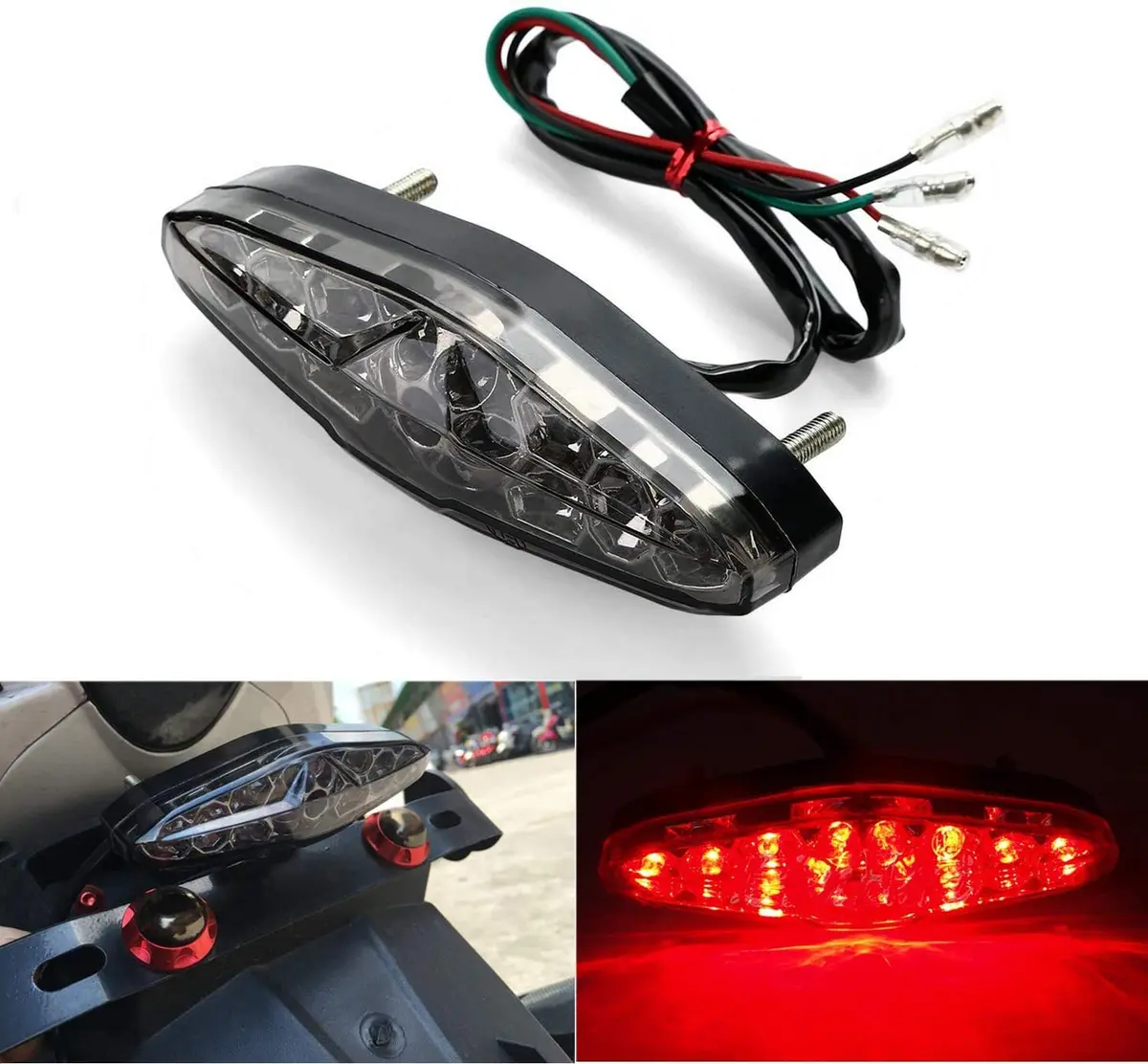CICMOD 12V LED Motorcycle Brake Tail Light Assembly | Universal Fit for Cruisers & ATVs - view 2