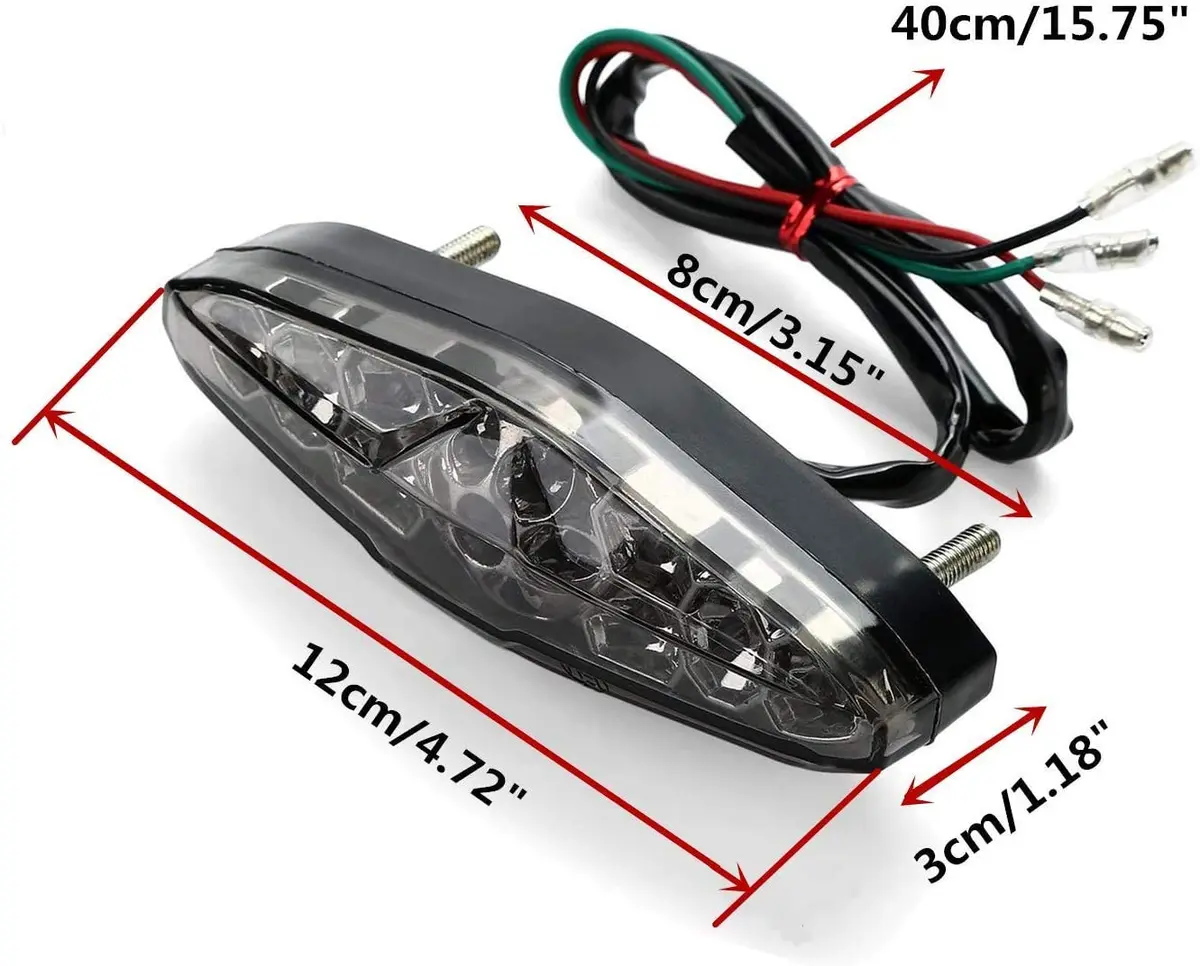 CICMOD 12V LED Motorcycle Brake Tail Light Assembly | Universal Fit for Cruisers & ATVs - view 4