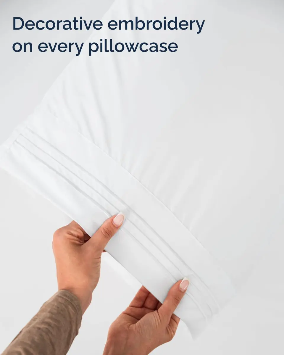 CGK Unlimited Twin Size 3 Piece Sheet Set | Ultra Soft Breathable Microfiber, Deep Pockets, White - view 8