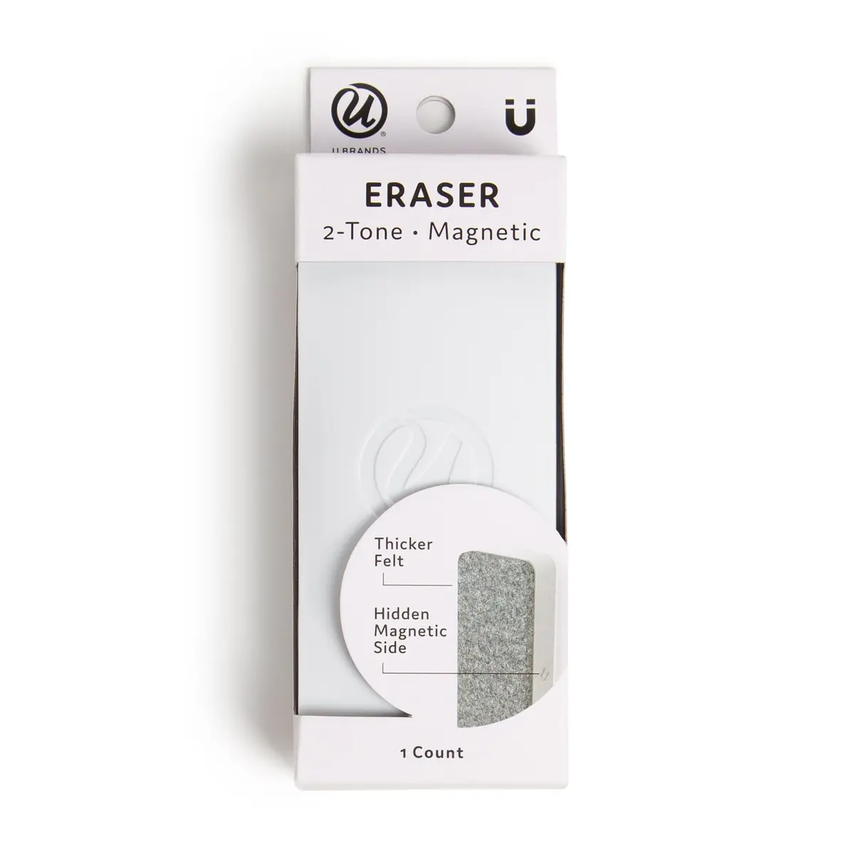 U Brands Magnetic Dry Erase Board Eraser 2"x5"x1" White | Effortless Erasing for Office & School - view 3