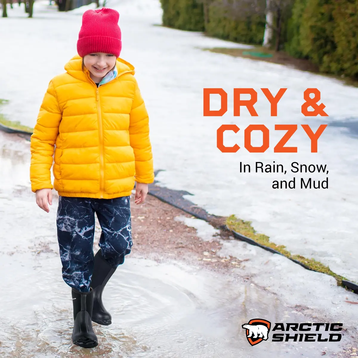 ArcticShield Kids Rain Boots Waterproof & Insulated | Unisex Rubber Boots for Puddles & Outdoors - view 7
