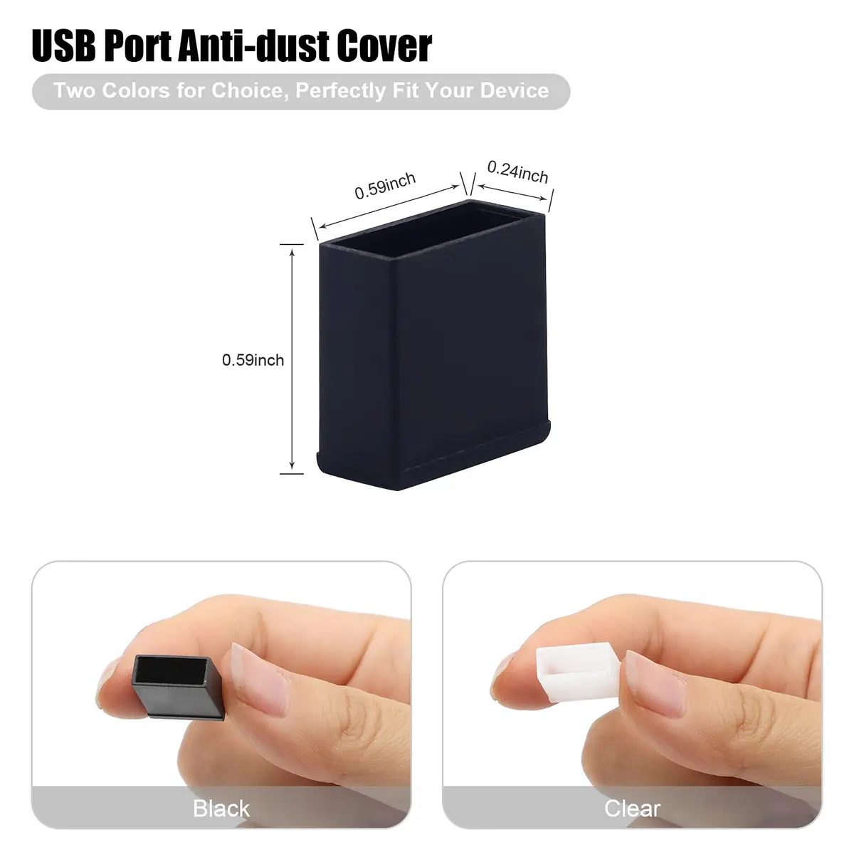 BUSHIBU USB A Port Anti Dust Cover Cap 20Pcs | Protects Ports from Dust and Oxidation - view 2