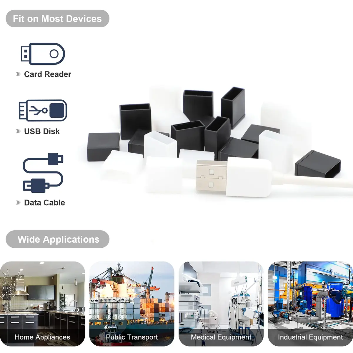 BUSHIBU USB A Port Anti Dust Cover Cap 20Pcs | Protects Ports from Dust and Oxidation - view 4