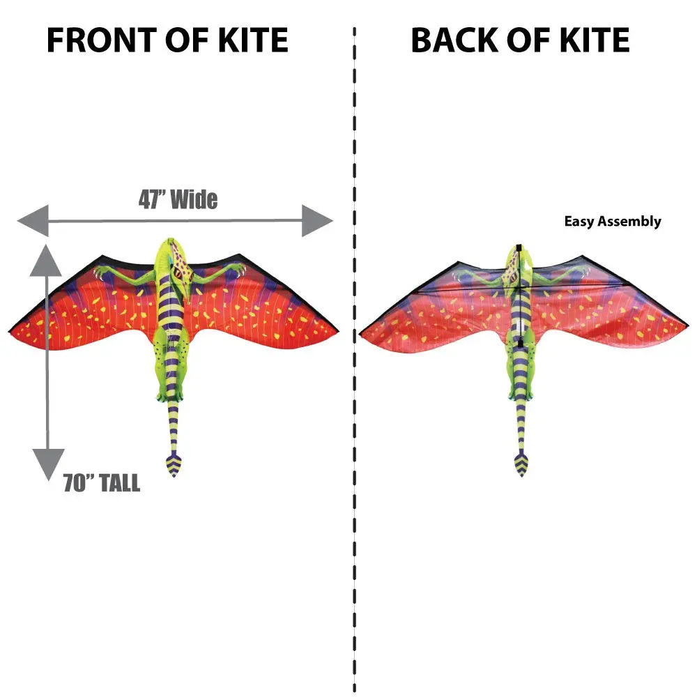 WindNSun Pterodactyl Supersize Kite, Multicolor, 70 Inches Tall | Vibrant Flying Performance - view 3