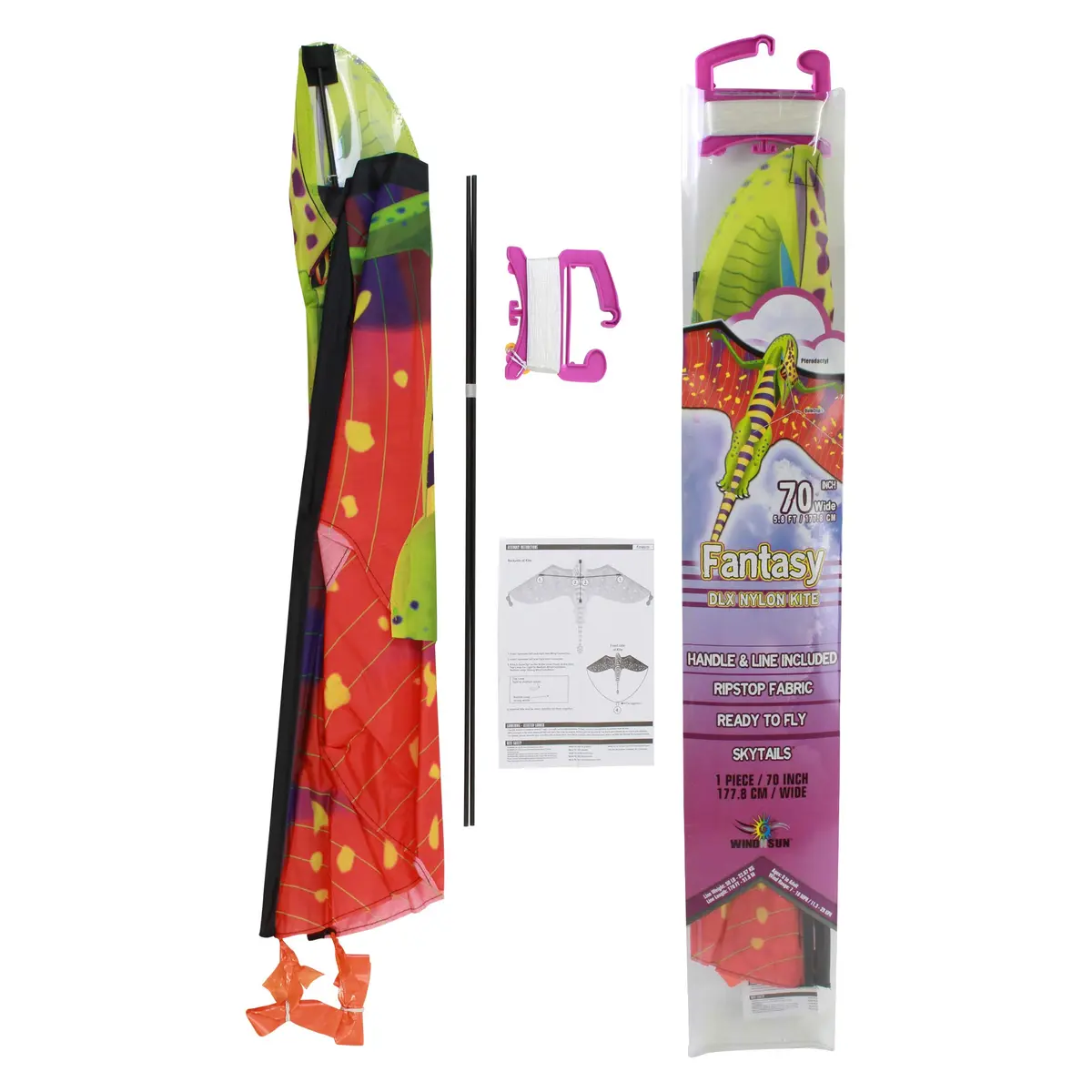 WindNSun Pterodactyl Supersize Kite, Multicolor, 70 Inches Tall | Vibrant Flying Performance - view 4